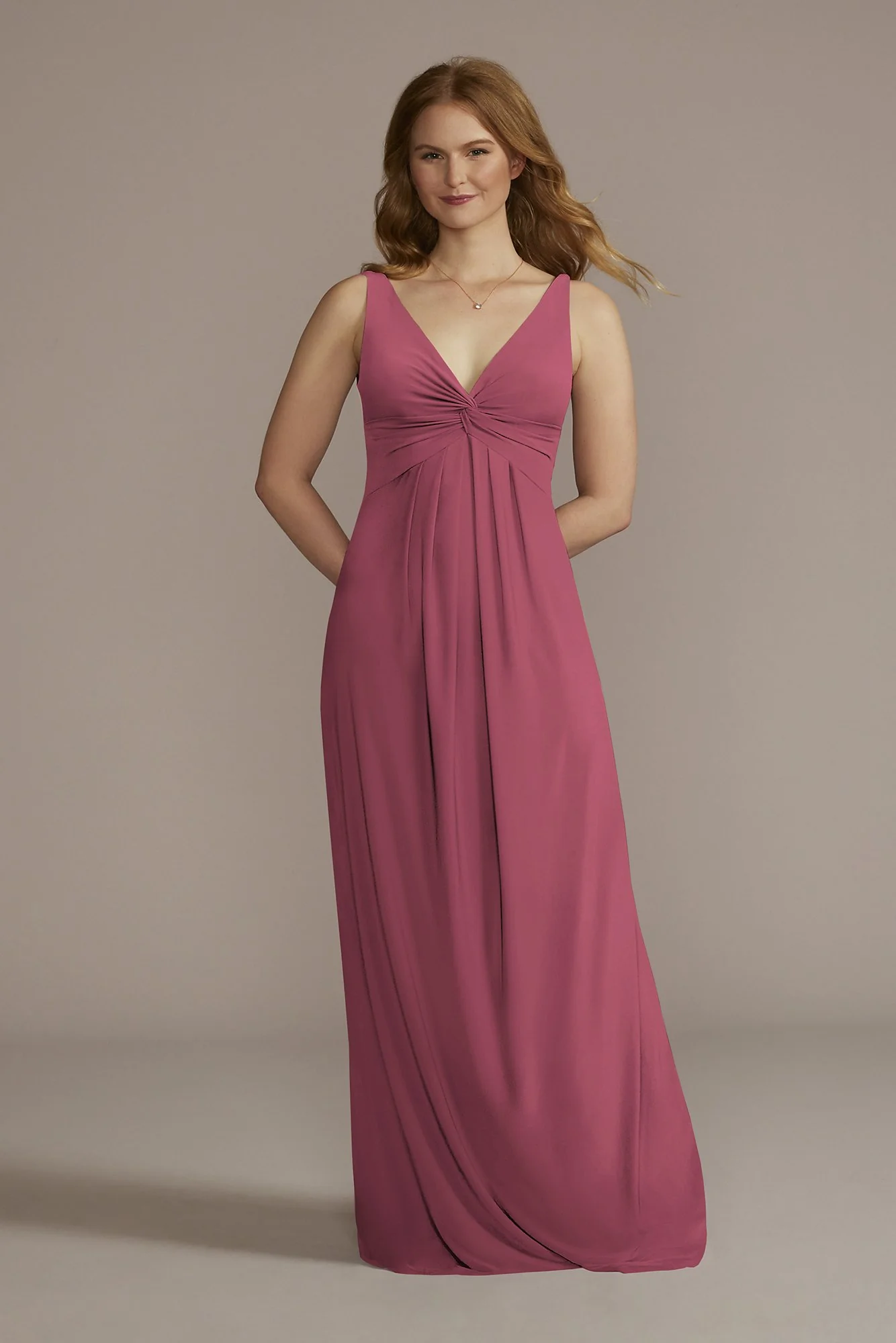 Jersey Bridesmaid Dress with Twist Tank Bodice - Image 2