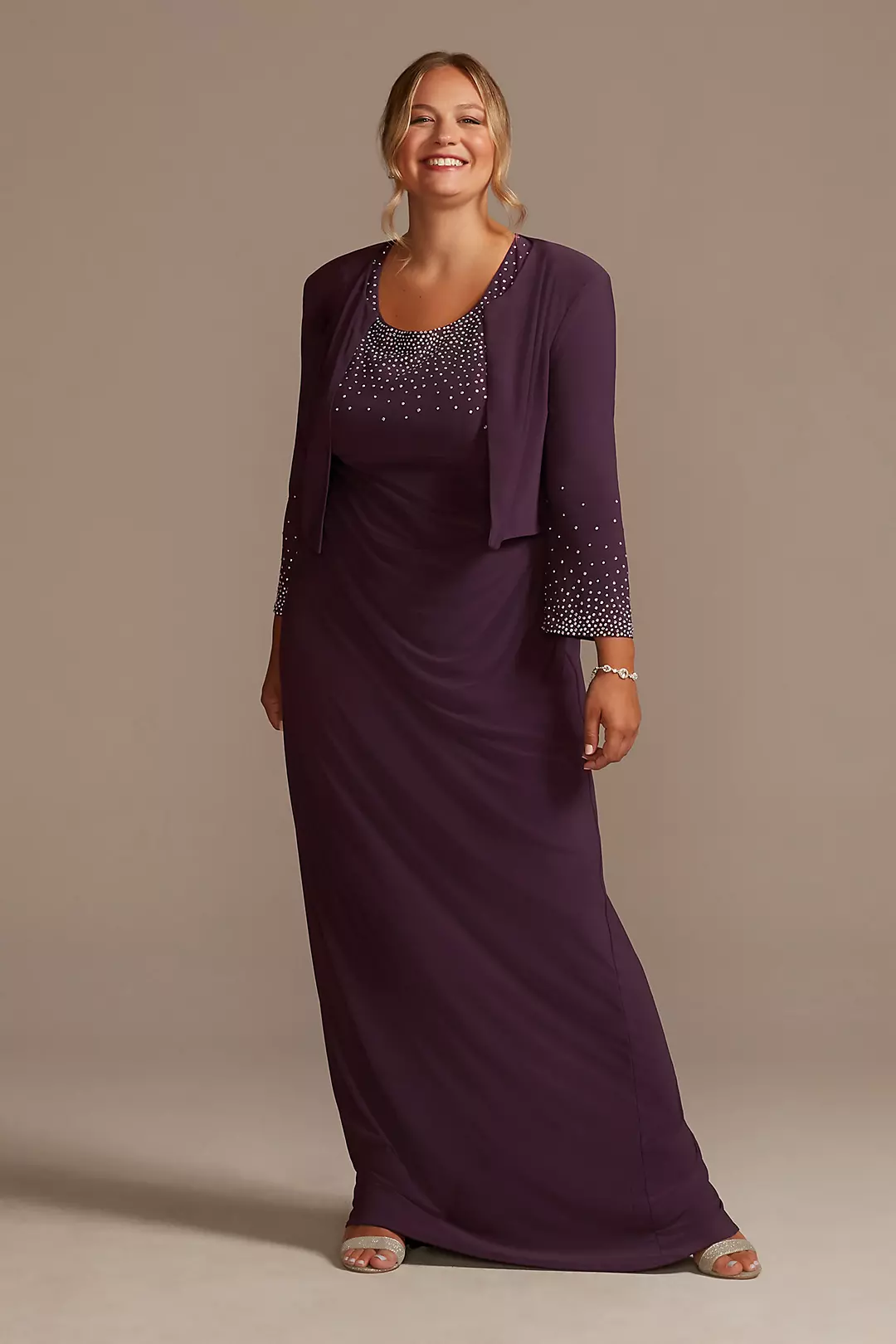 Jersey Tank Dress with Sparkle Embellished Jacket - Image 2