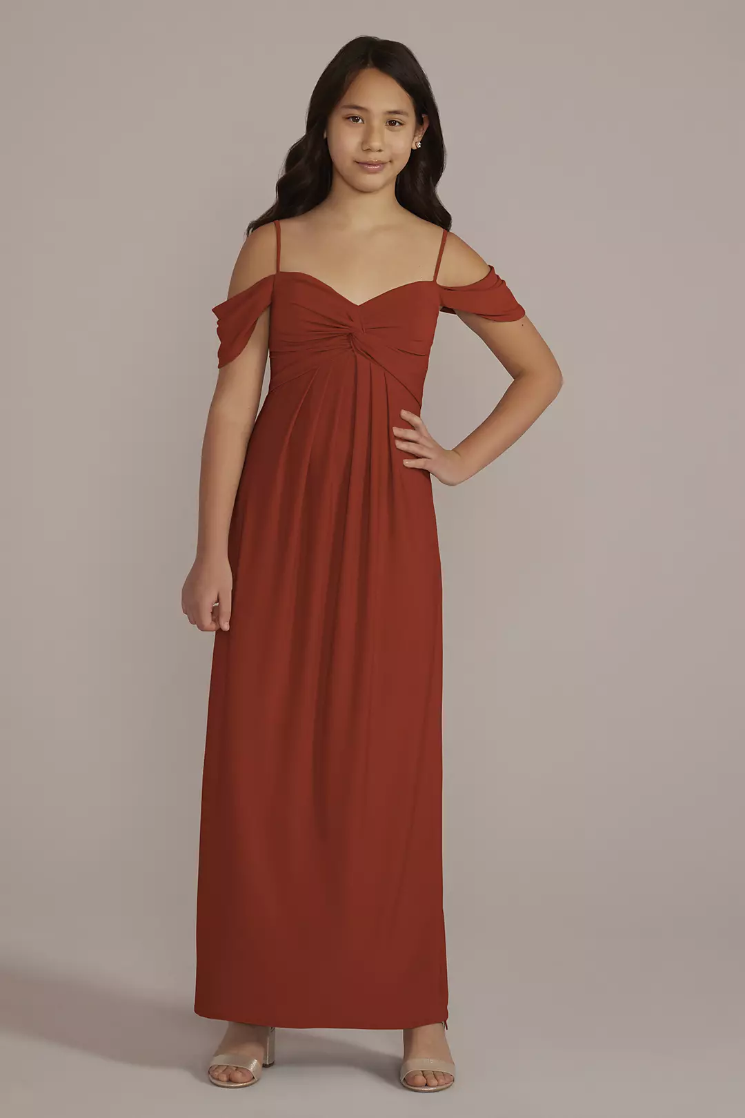 Jersey Twist Knot Junior Bridesmaid Dress - Image 11
