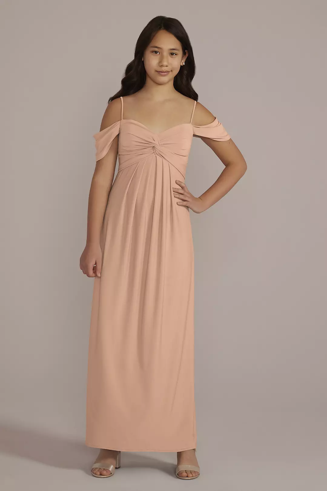 Jersey Twist Knot Junior Bridesmaid Dress - Image 19