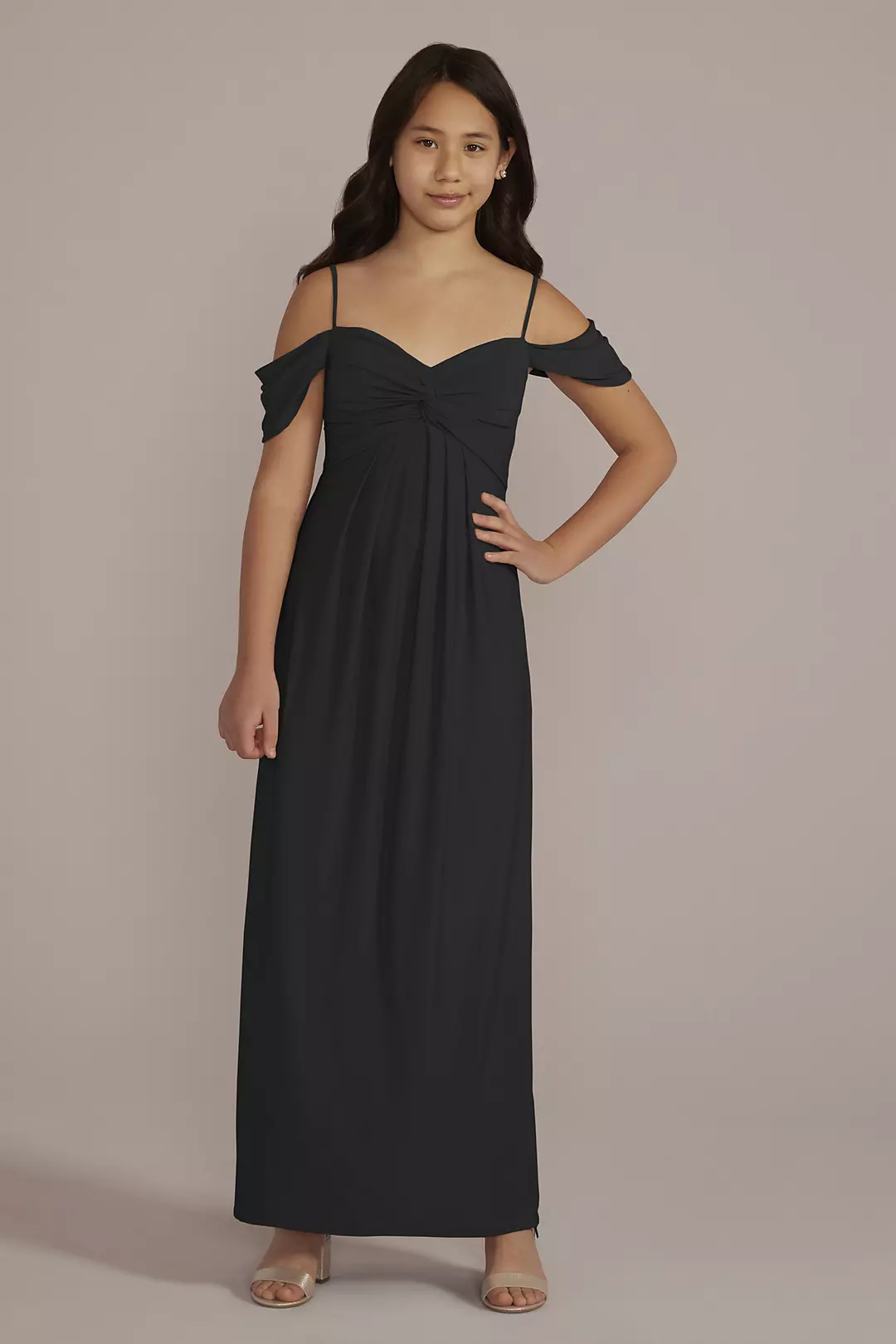 Jersey Twist Knot Junior Bridesmaid Dress - Image 23