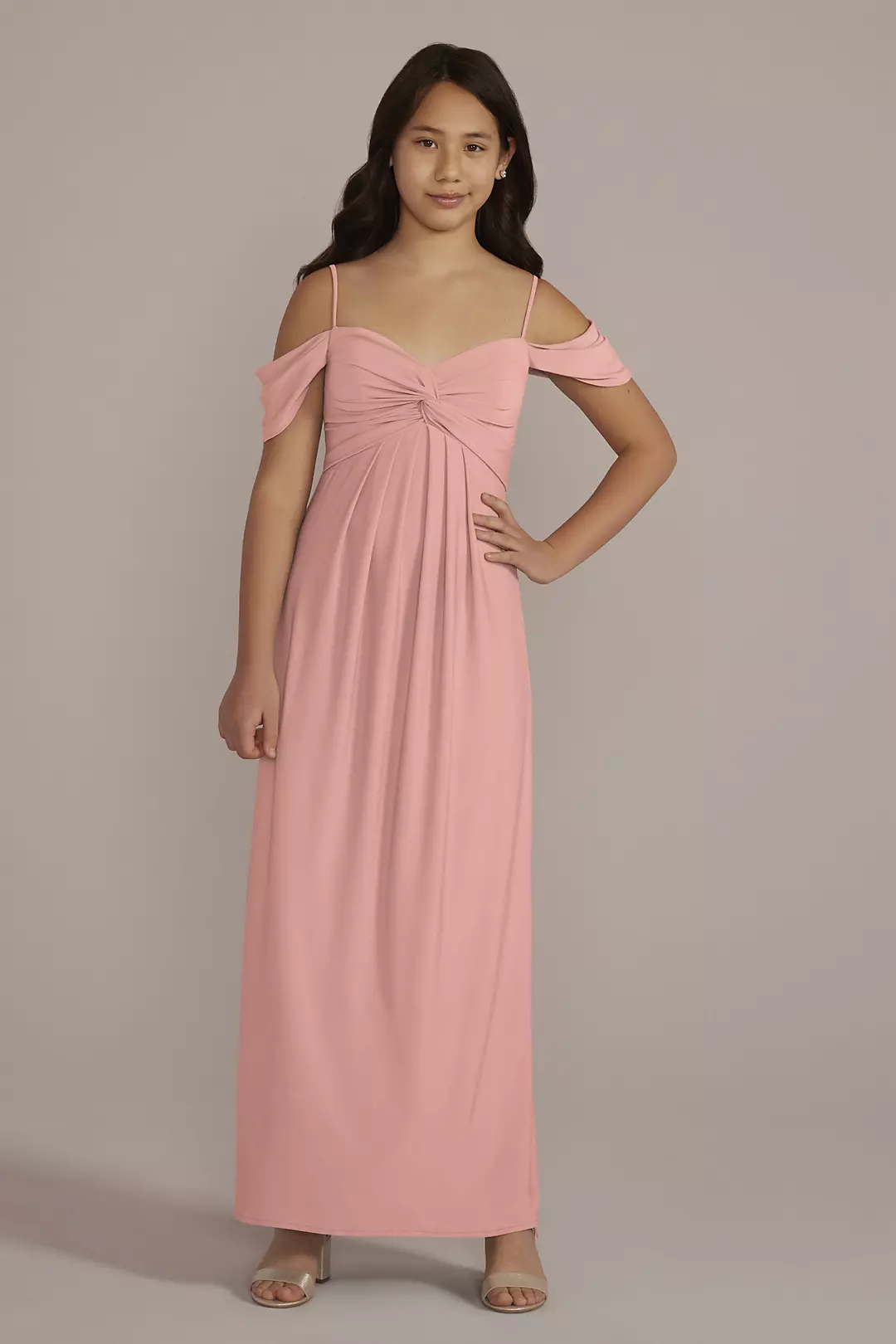 Jersey Twist Knot Junior Bridesmaid Dress - Image 24