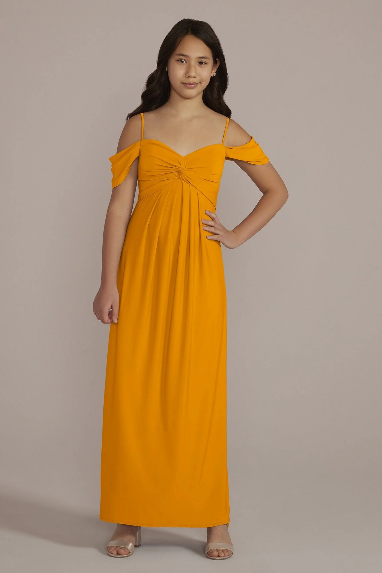 Jersey Twist Knot Junior Bridesmaid Dress - Image 26
