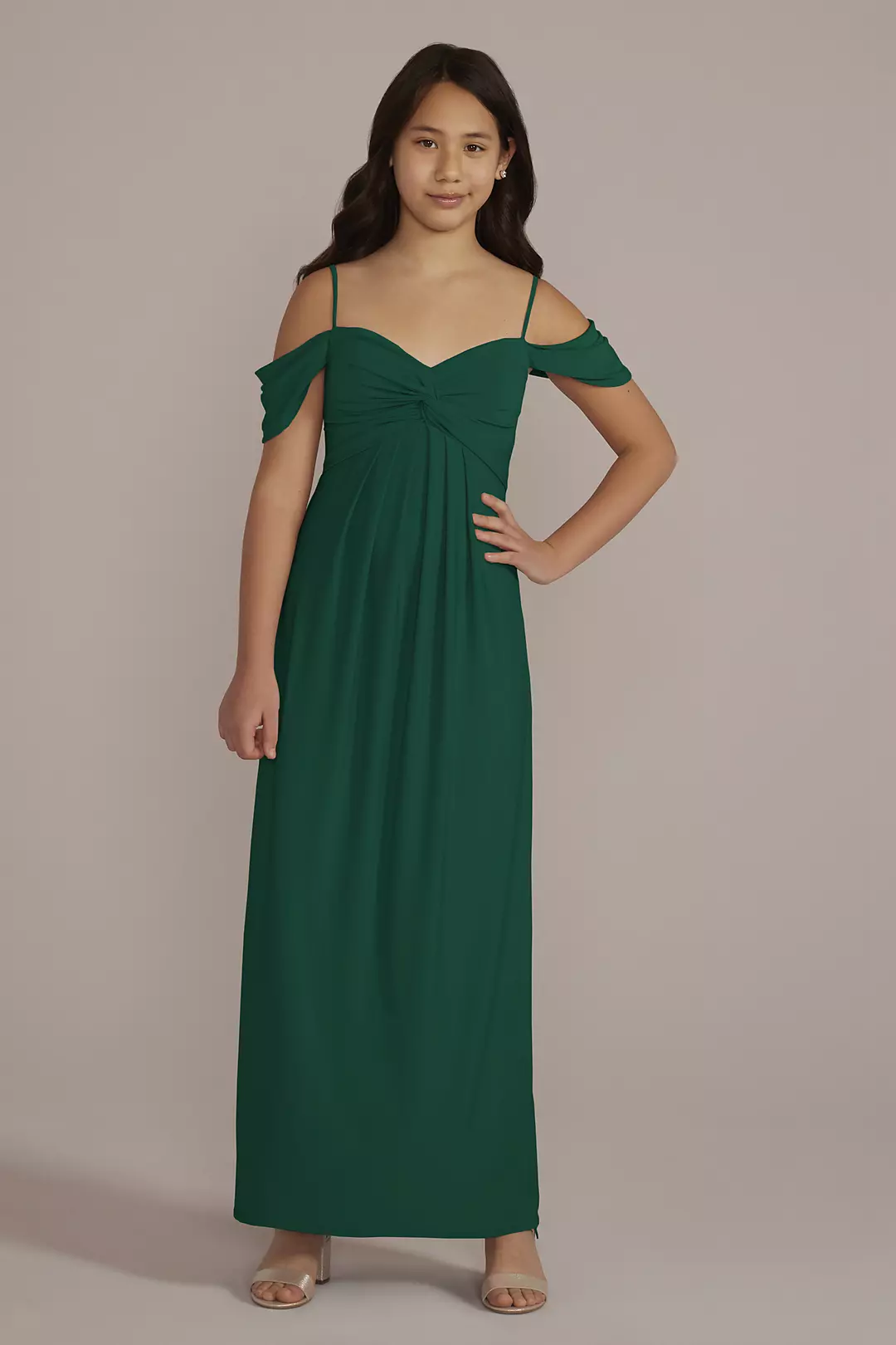 Jersey Twist Knot Junior Bridesmaid Dress - Image 28