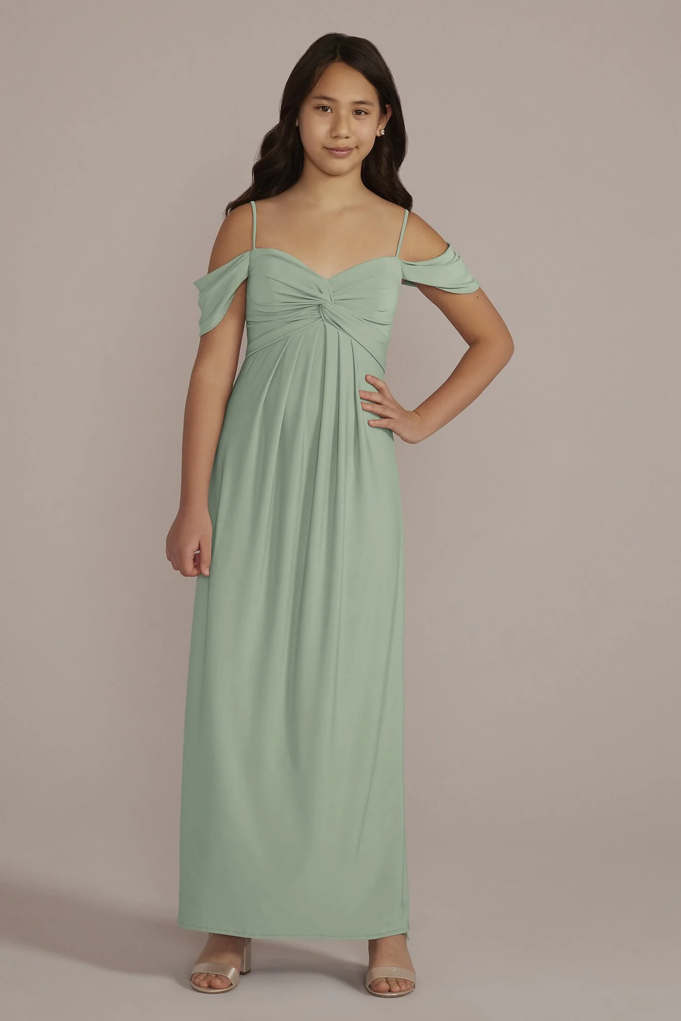 Jersey Twist Knot Junior Bridesmaid Dress - Image 3