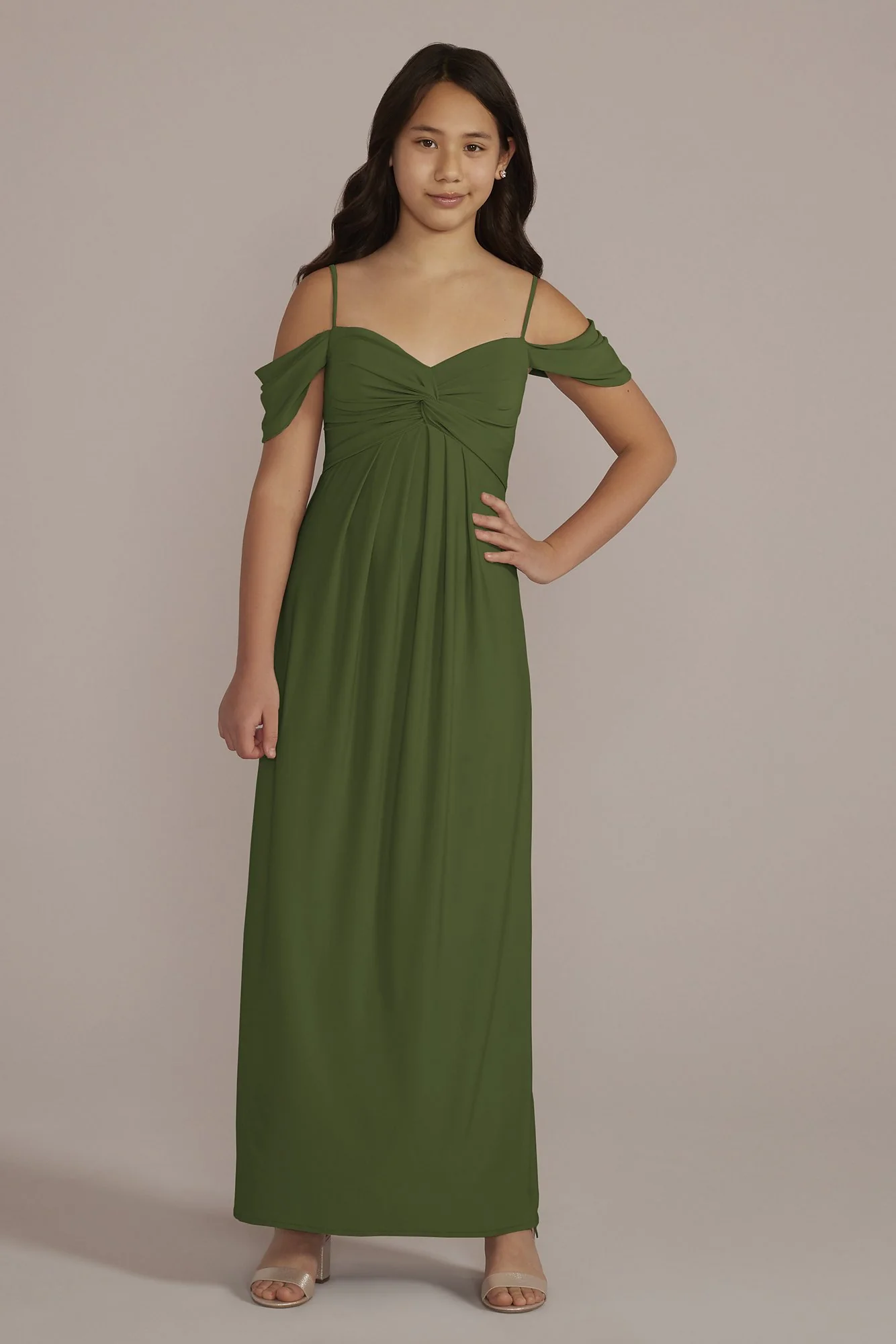 Jersey Twist Knot Junior Bridesmaid Dress - Image 4