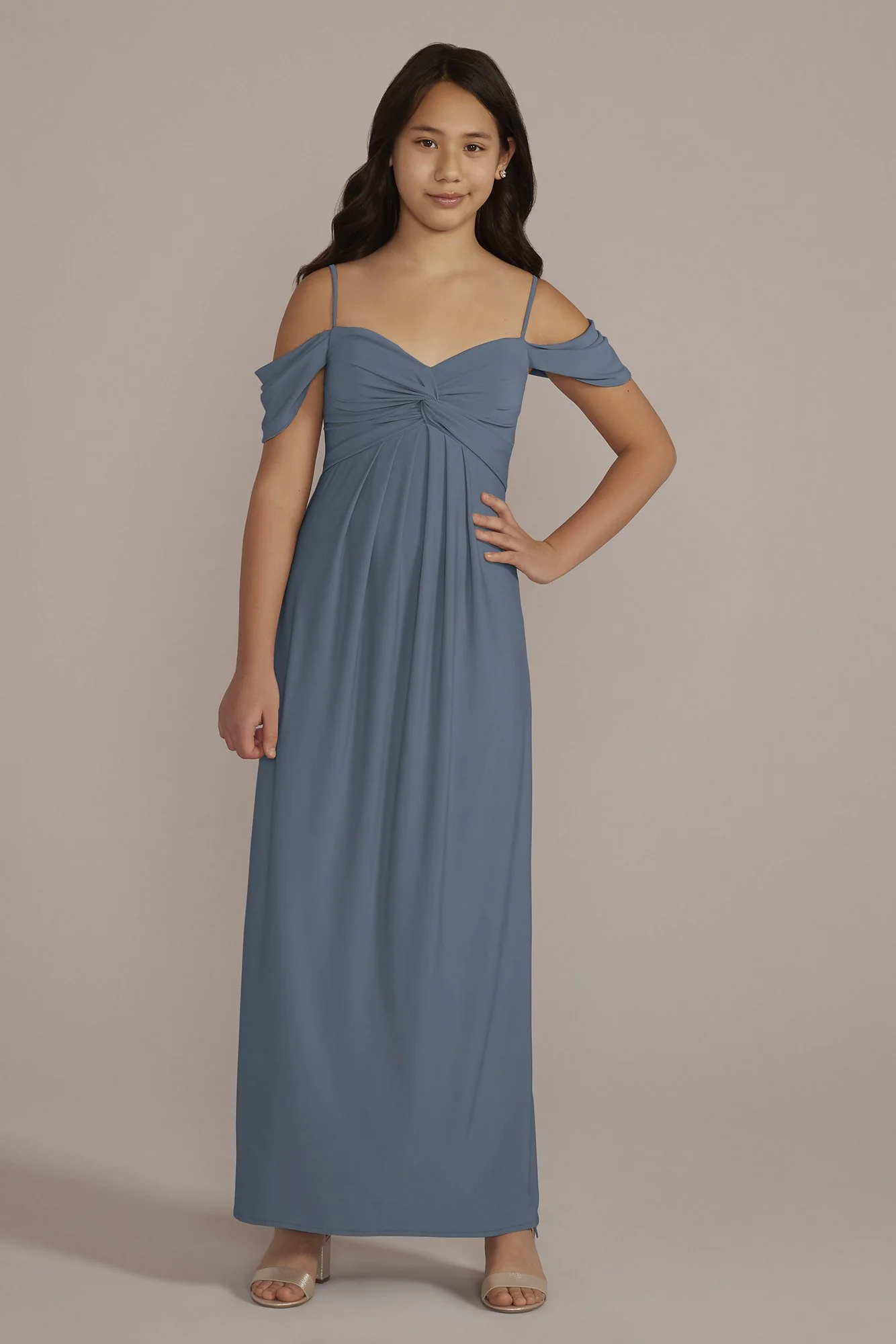 Jersey Twist Knot Junior Bridesmaid Dress - Image 5