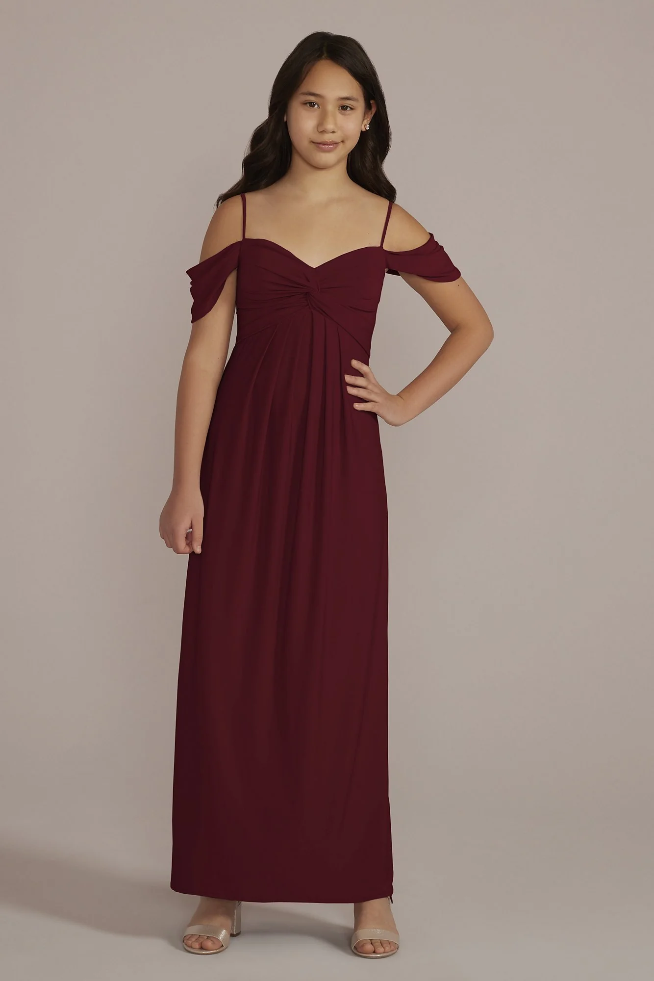 Jersey Twist Knot Junior Bridesmaid Dress - Image 6