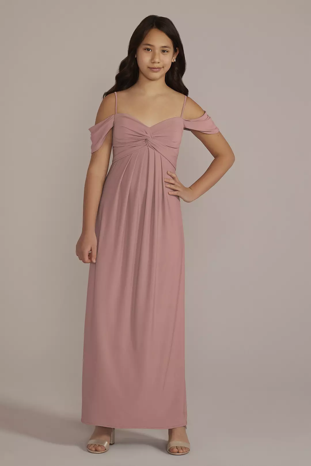 Jersey Twist Knot Junior Bridesmaid Dress - Image 8