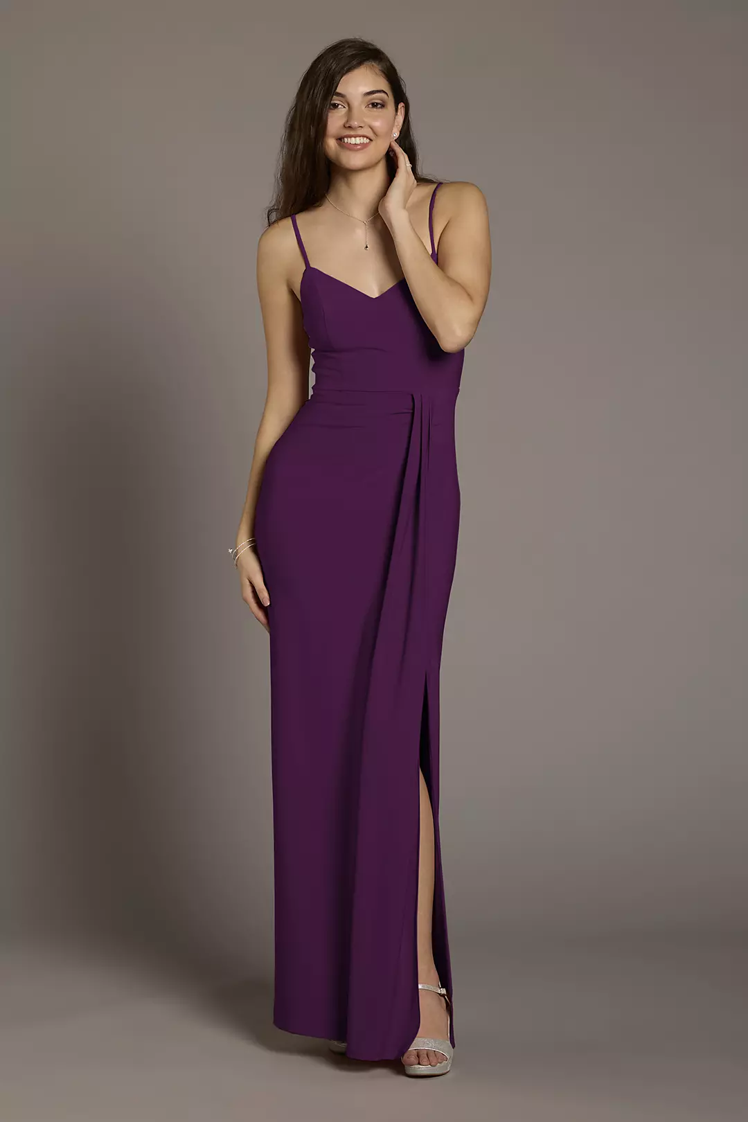 Jersey V-Neck Ruched Sheath Dress - Image 18