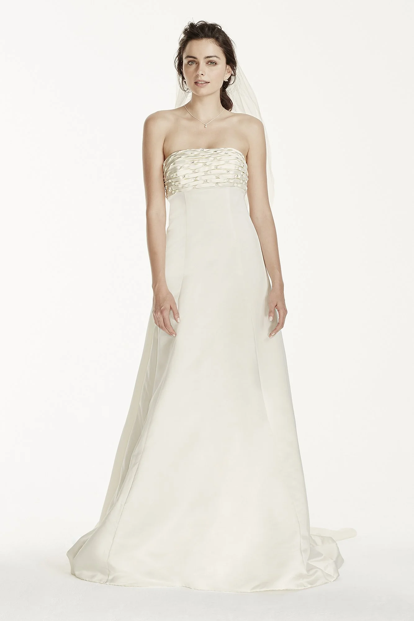 Jewel A-line Wedding Dress with Watteau Train