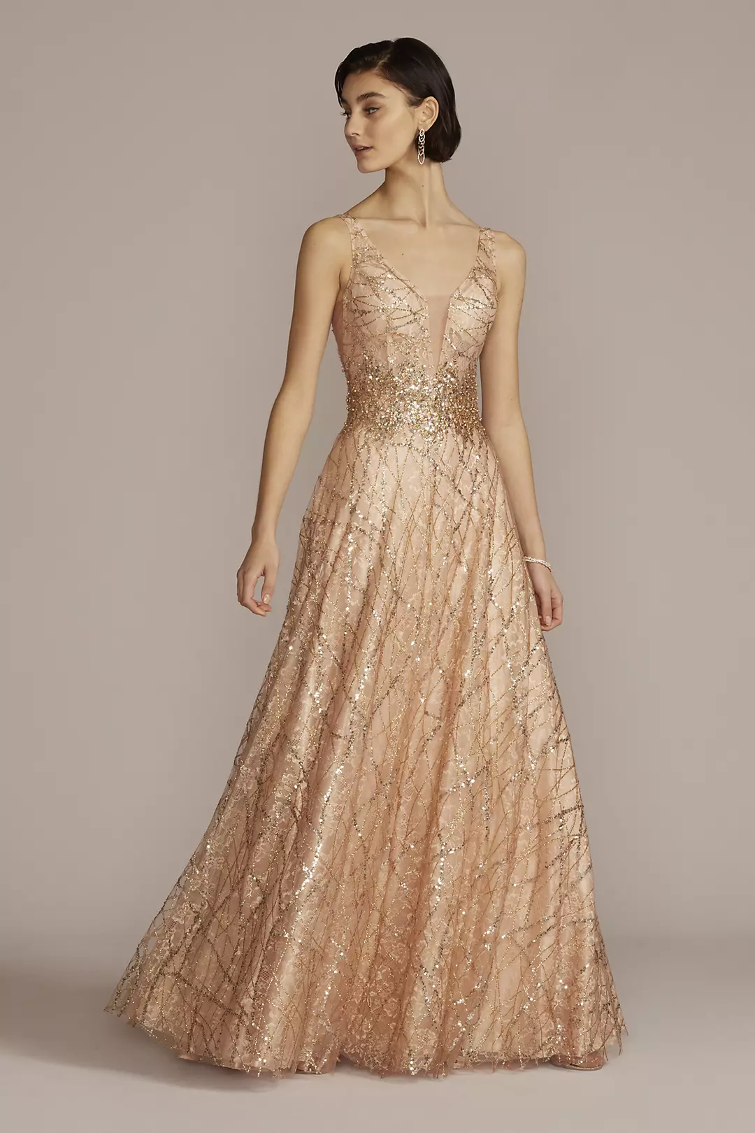 Jewel Embellished A-Line Prom Dress - Image 4