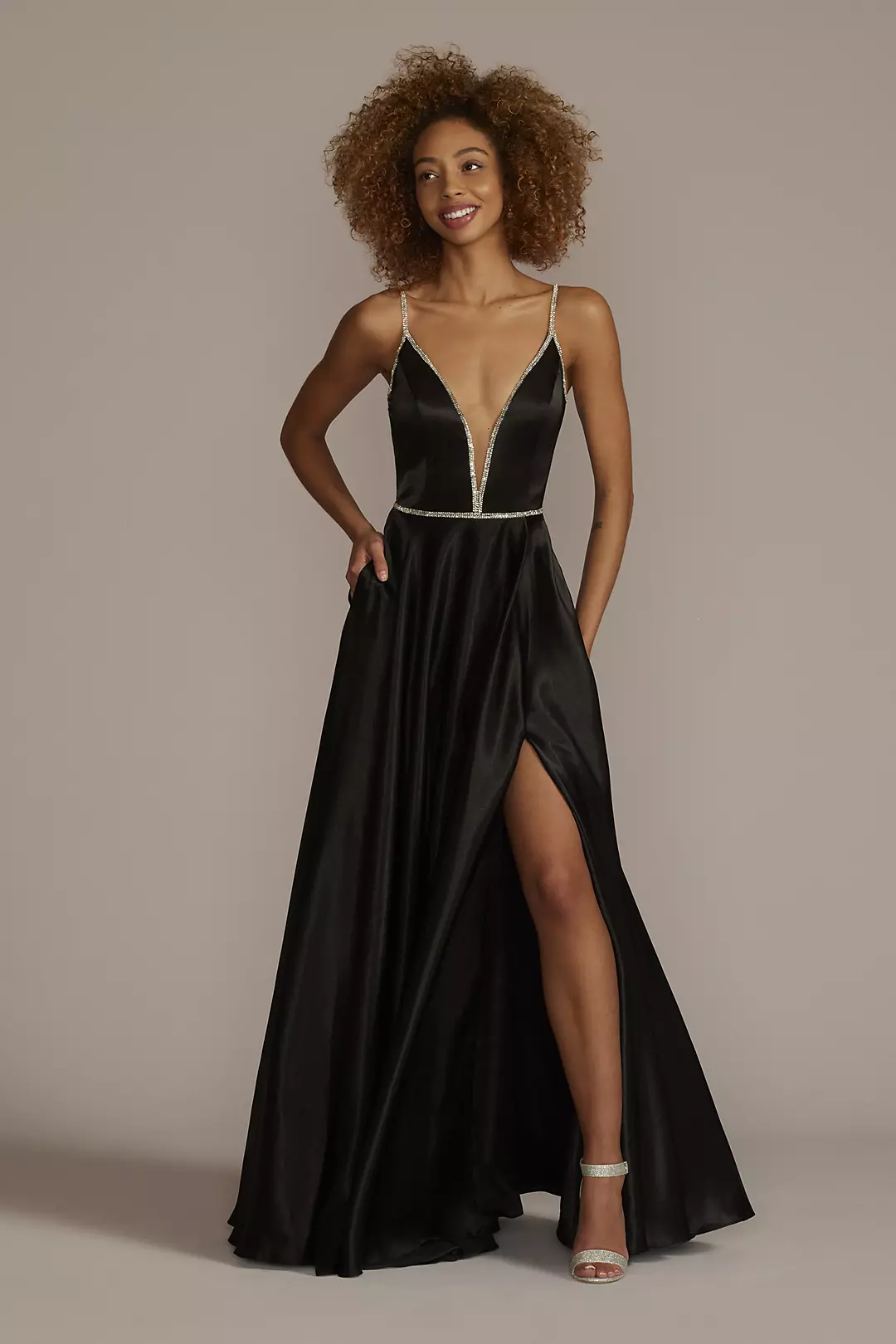 Jewel Embellished Satin Ball Gown - Image 25