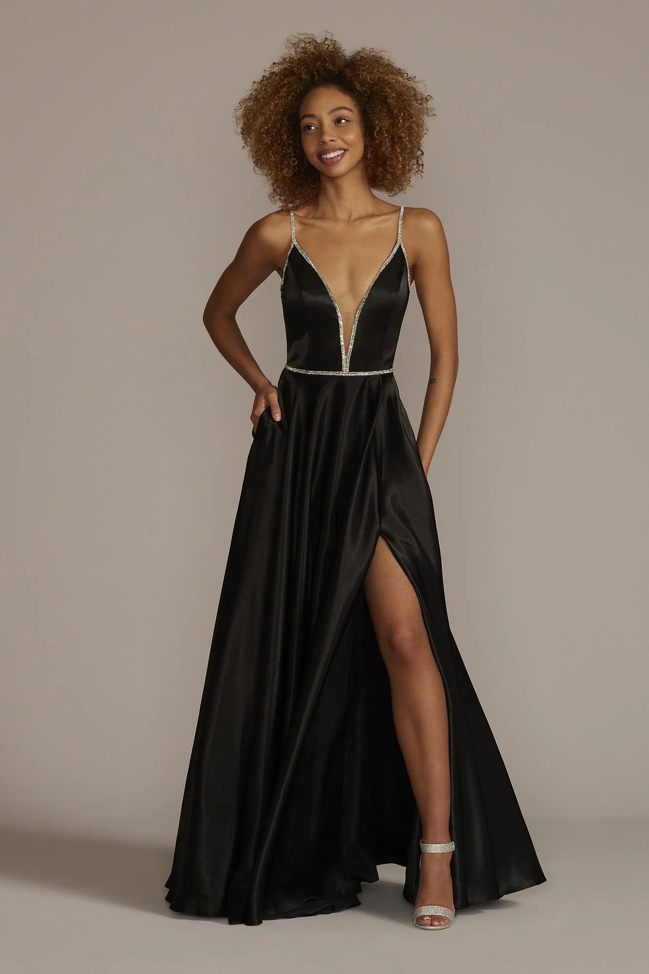 Jewel Embellished Satin Ball Gown - Image 3