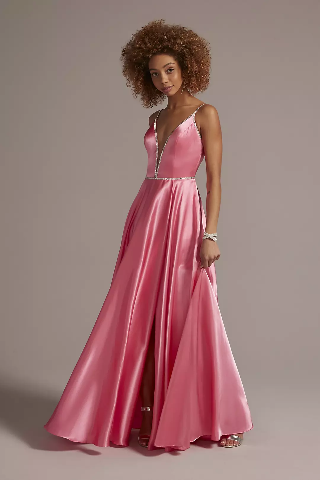 Jewel Embellished Satin Ball Gown - Image 37
