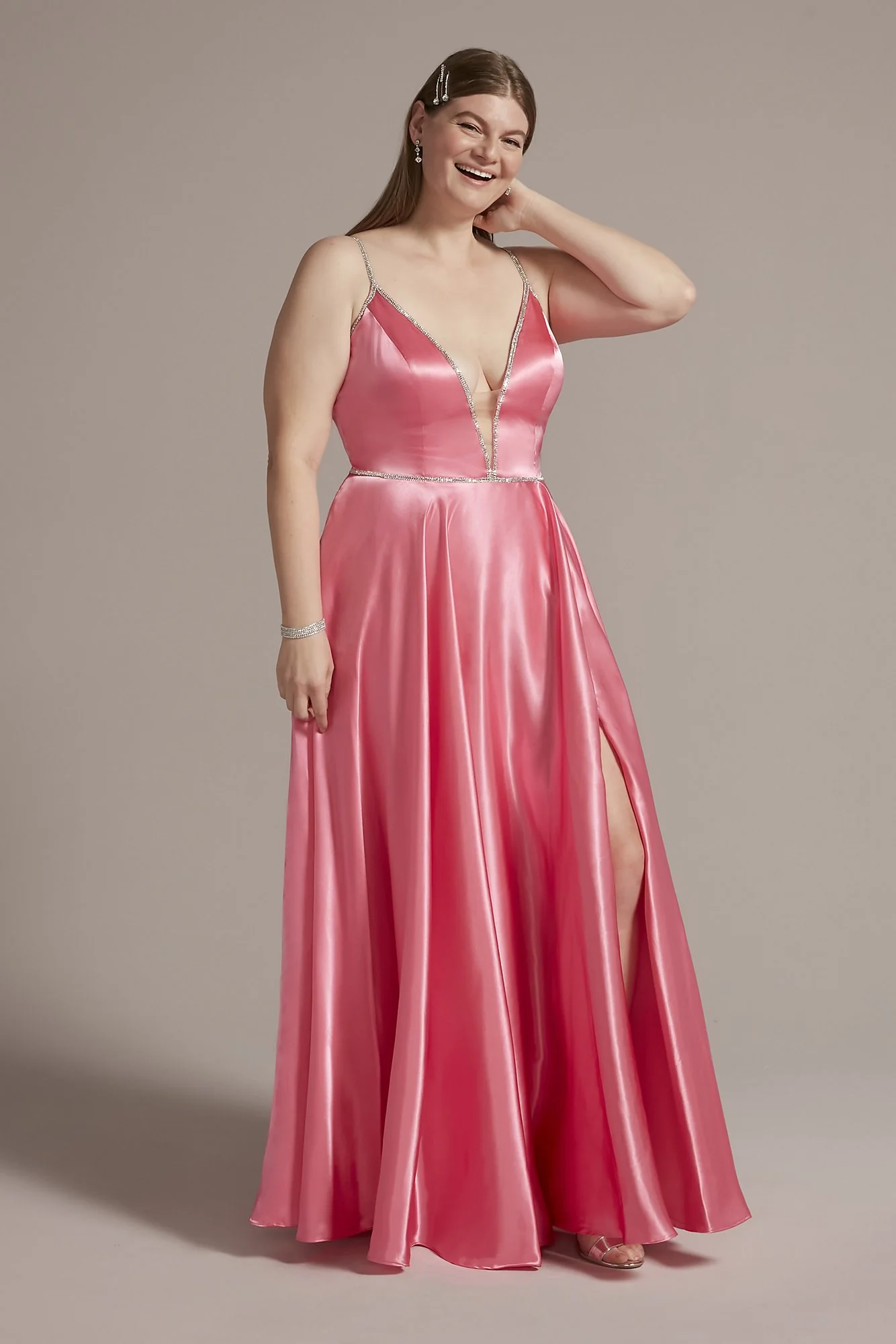 Jewel Embellished Satin Ball Gown - Image 5