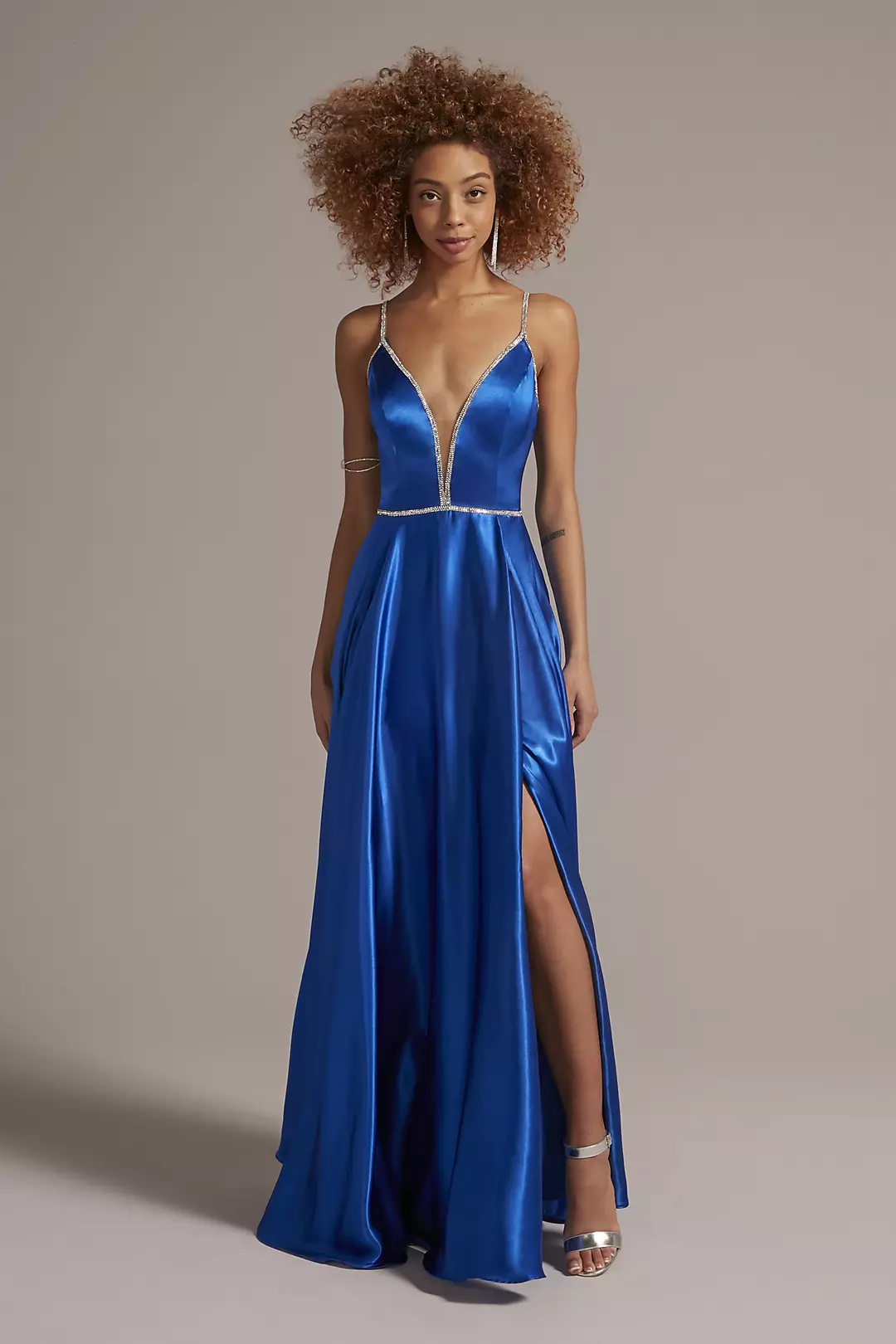 Jewel Embellished Satin Ball Gown - Image 58