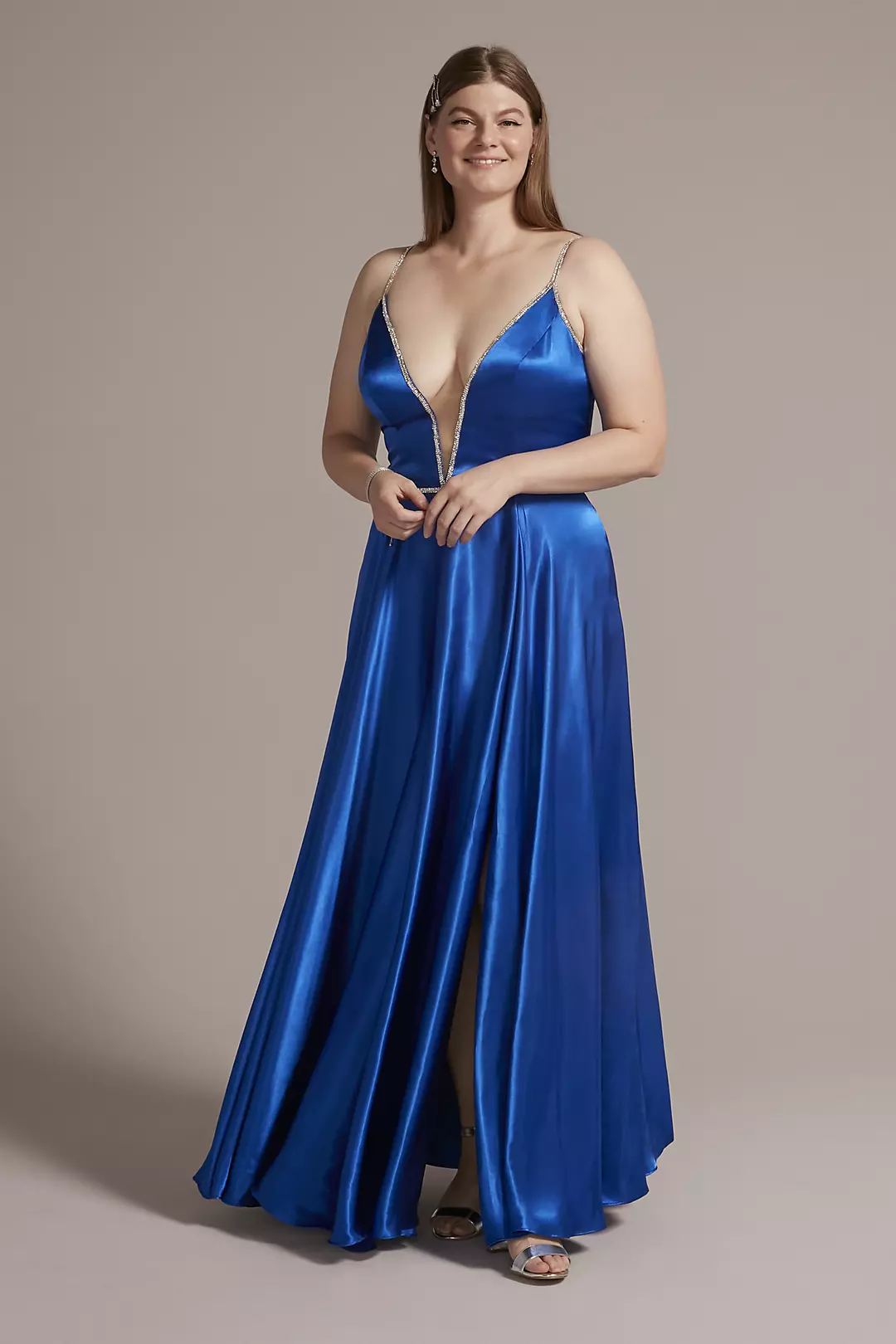 Jewel Embellished Satin Ball Gown - Image 63
