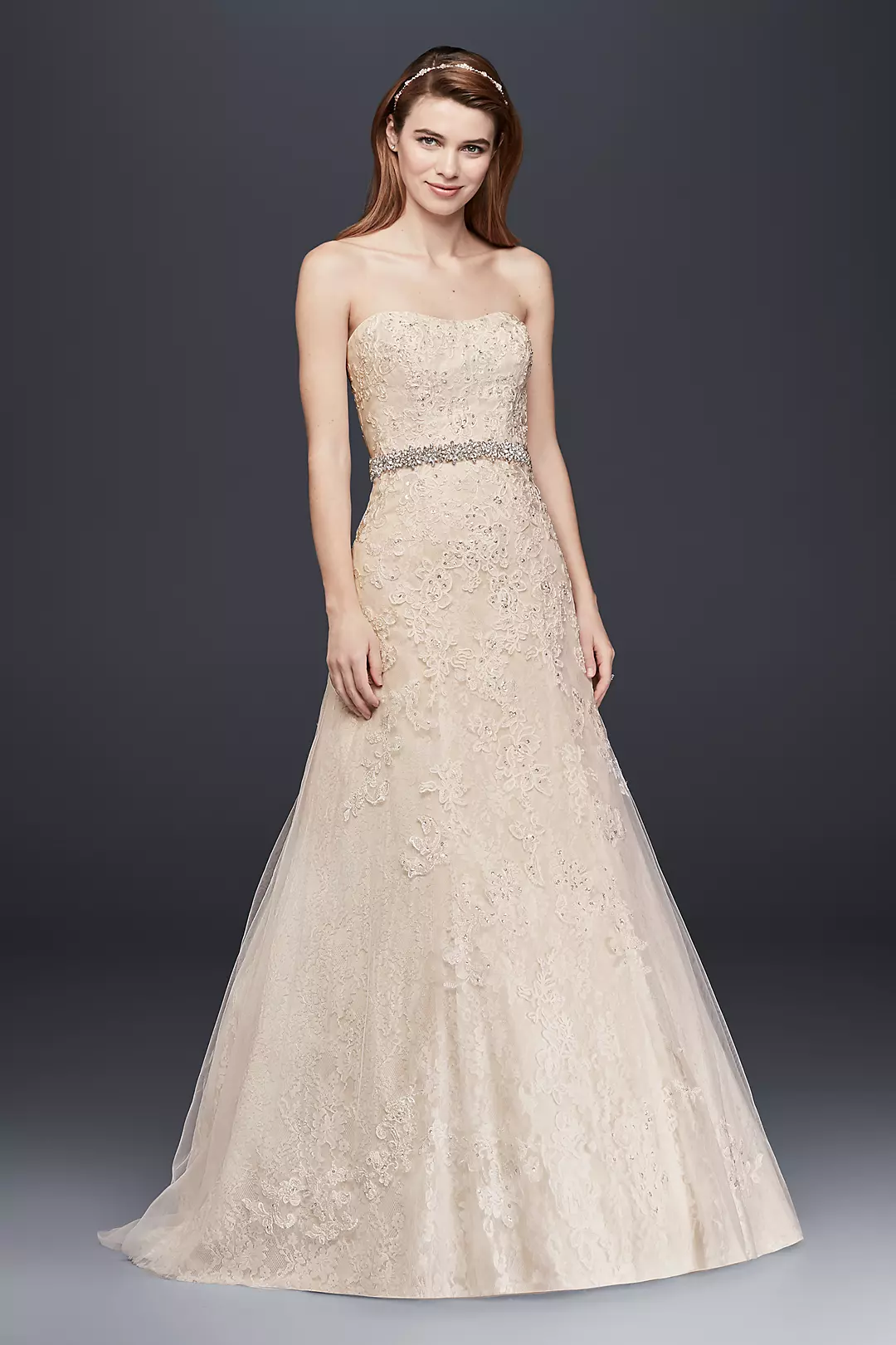 Jewel Lace A-Line Wedding Dress with Beading - Image 15