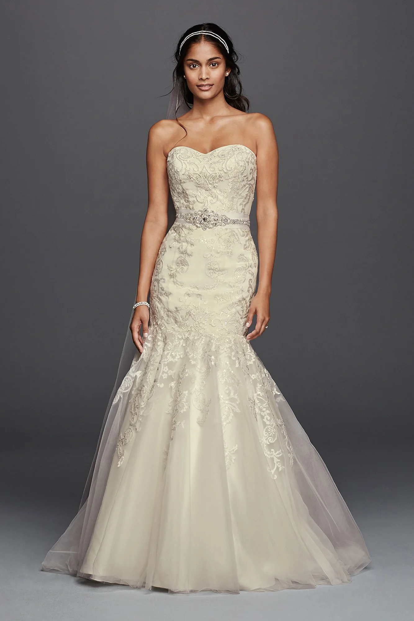 Jewel Lace Wedding Dress with Sweetheart Neckline - Image 11