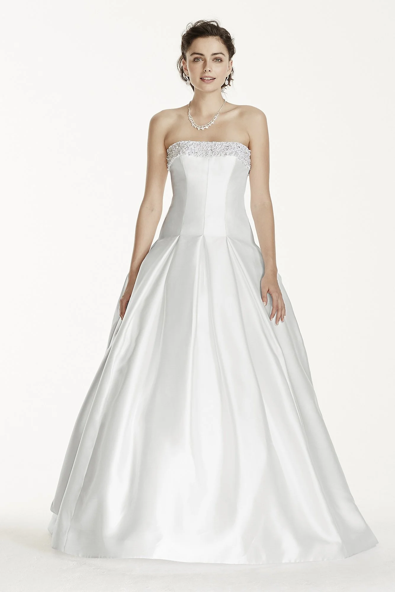 Jewel Mikado Wedding Dress with Beaded Neckline