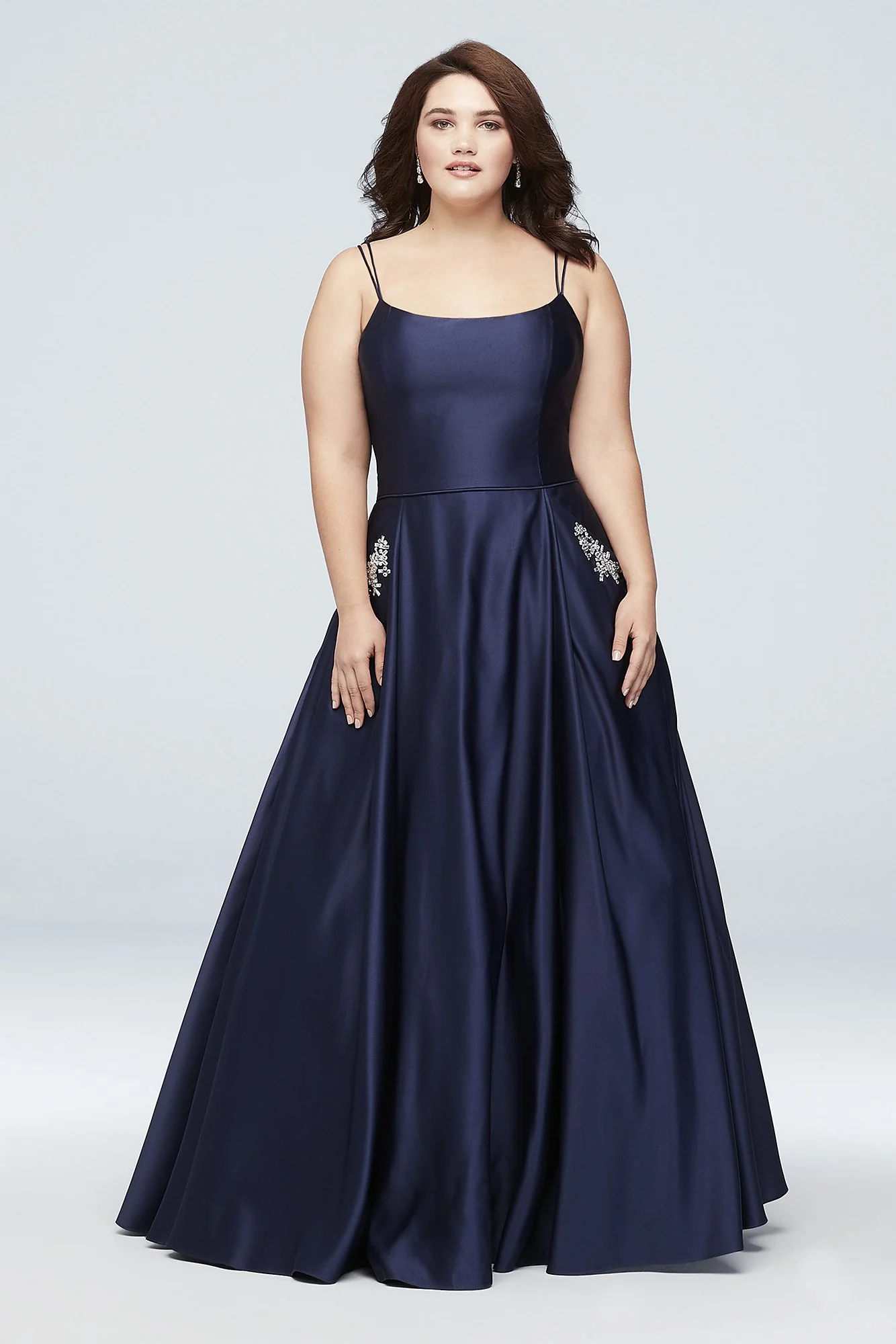 Jewel-Pocket Strappy Satin Ball Gown - Image 3