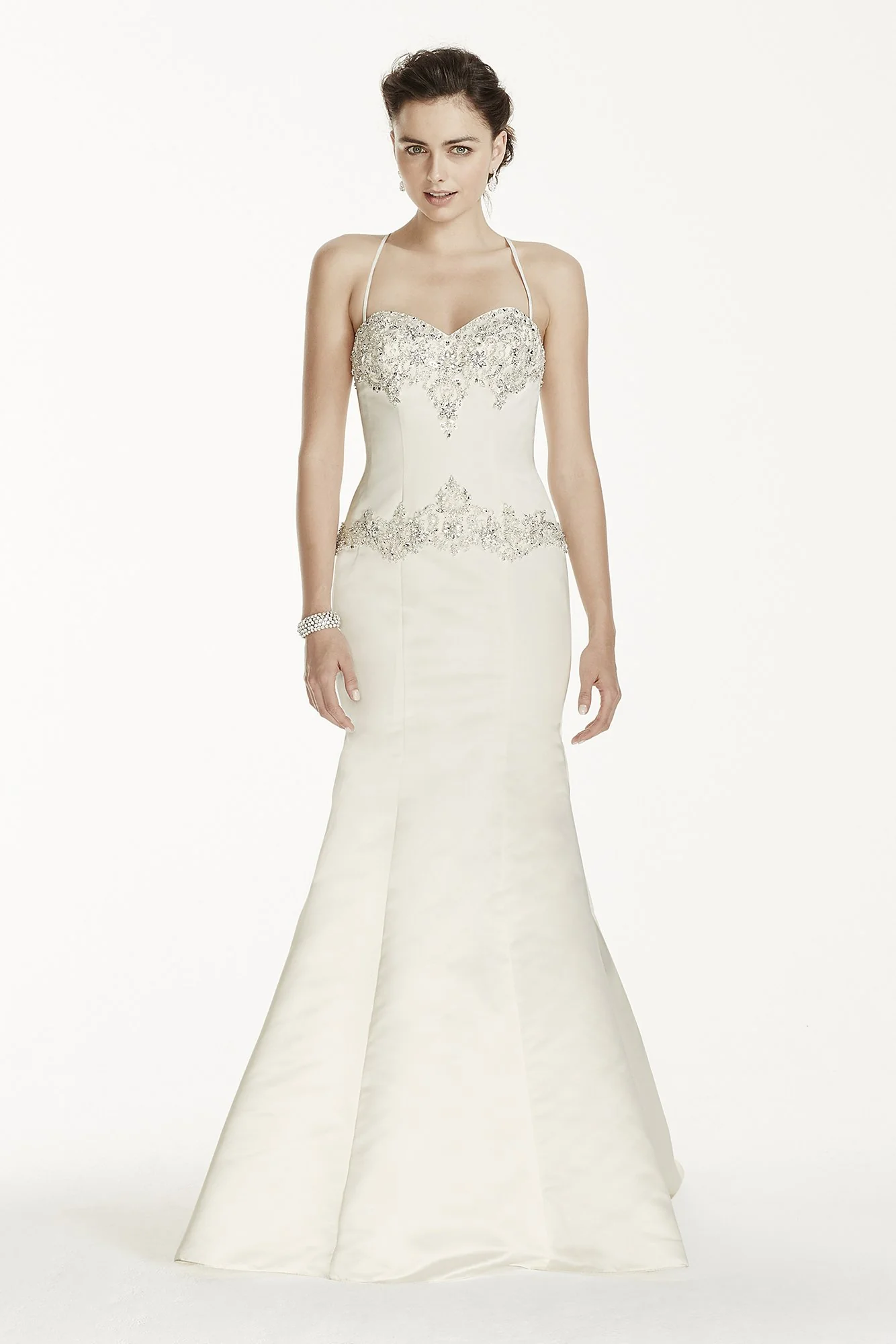 Jewel Spaghetti Strap Mermaid Wedding Dress - Image 3