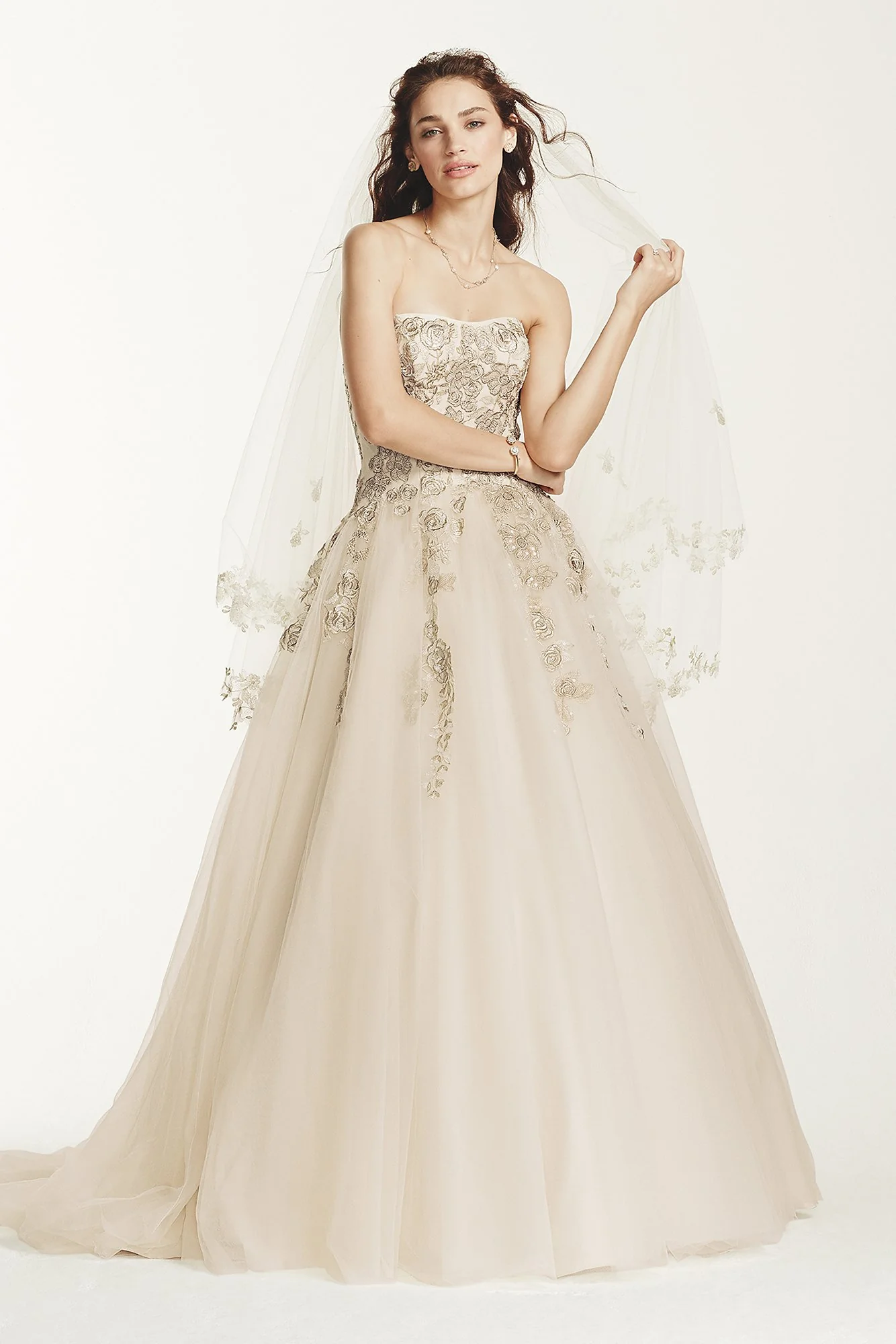 Jewel Tulle Wedding Dress with Venise Lace Detail
