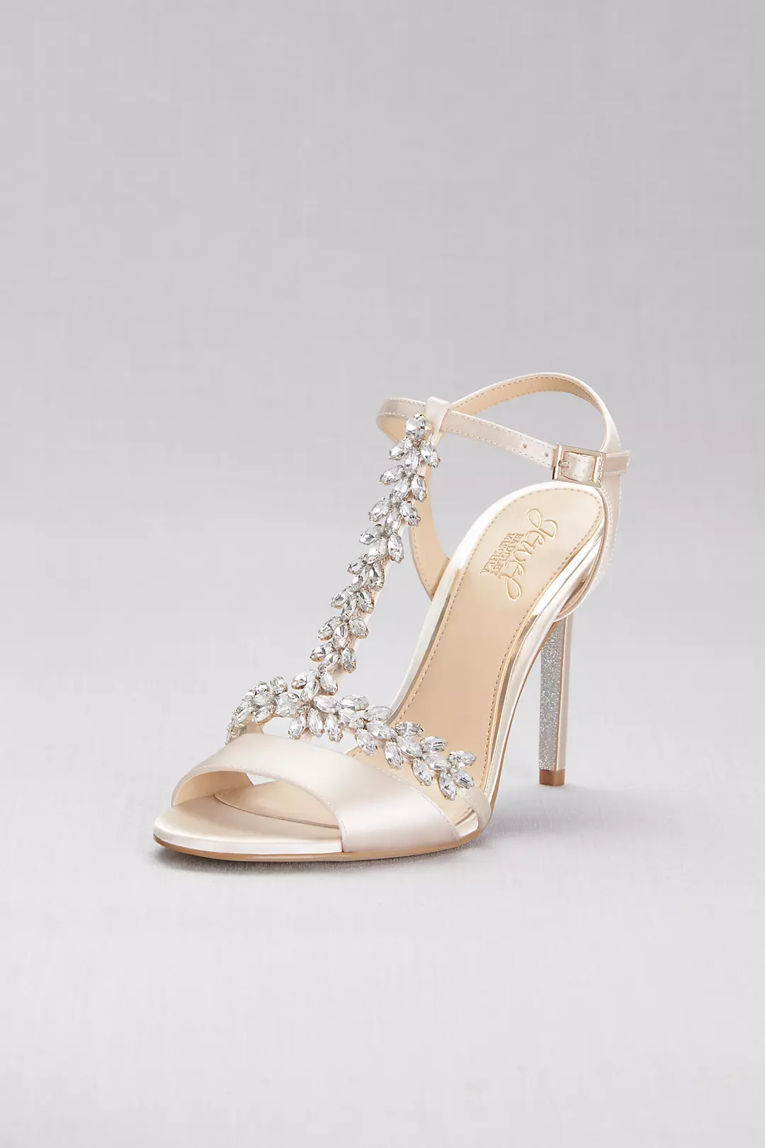 Jeweled T-Strap Satin Ankle-Strap Heels - Image 3