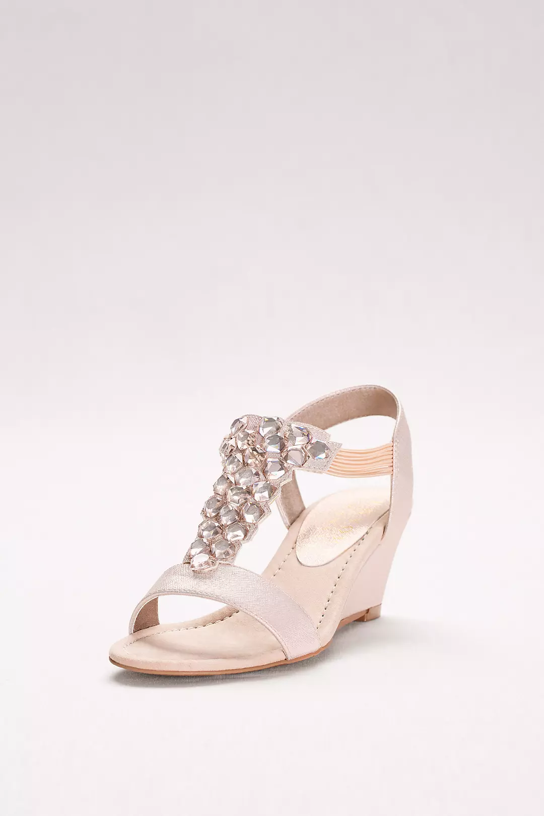 Jeweled T-Strap Wedges with Gems - Image 2