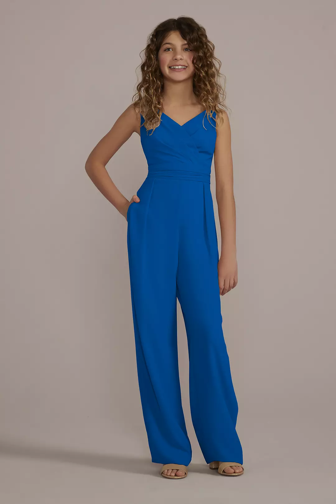 Junior Bridesmaid Tie-Back Chiffon Jumpsuit - Image 20