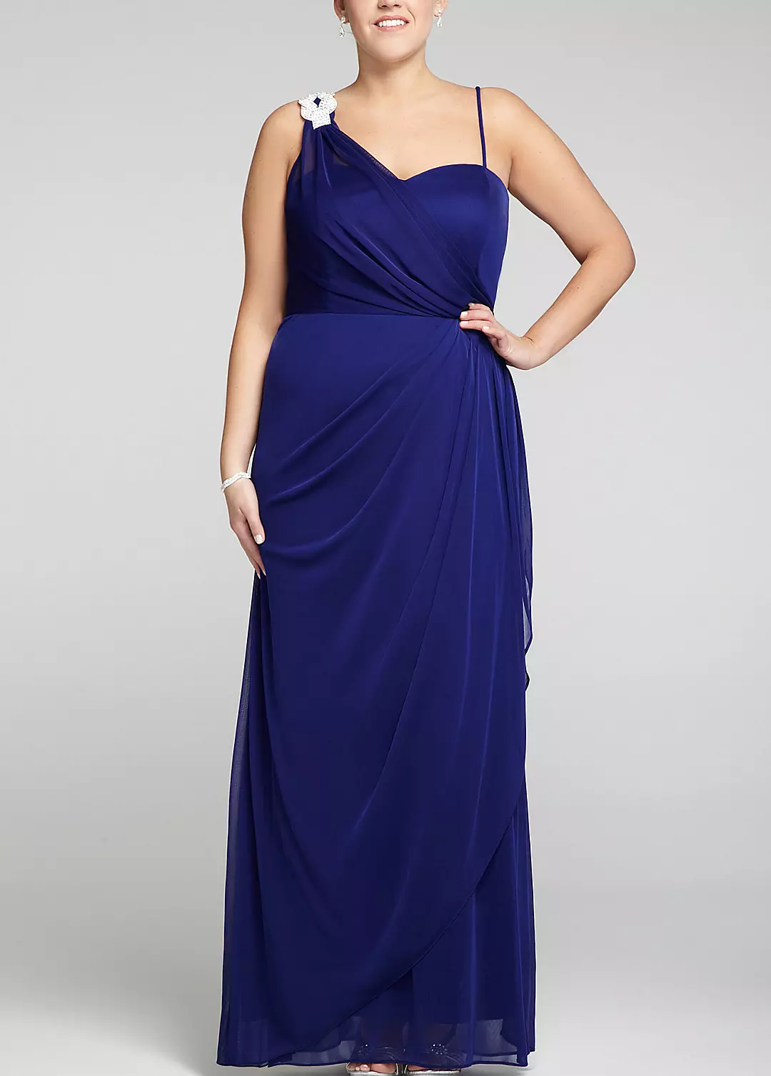 Cap Sleeve Jersey Plus Size Dress with Lace Detail - Image 5
