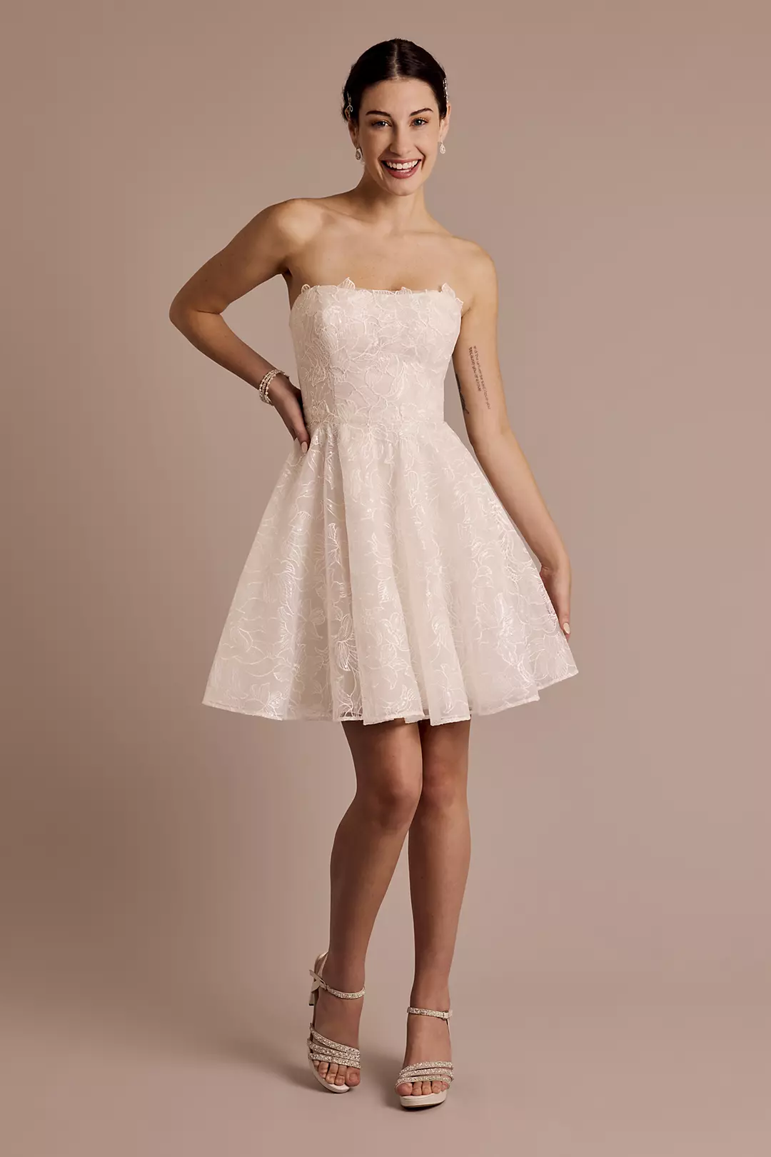 Lace A-Line Mini Dress - Image 3