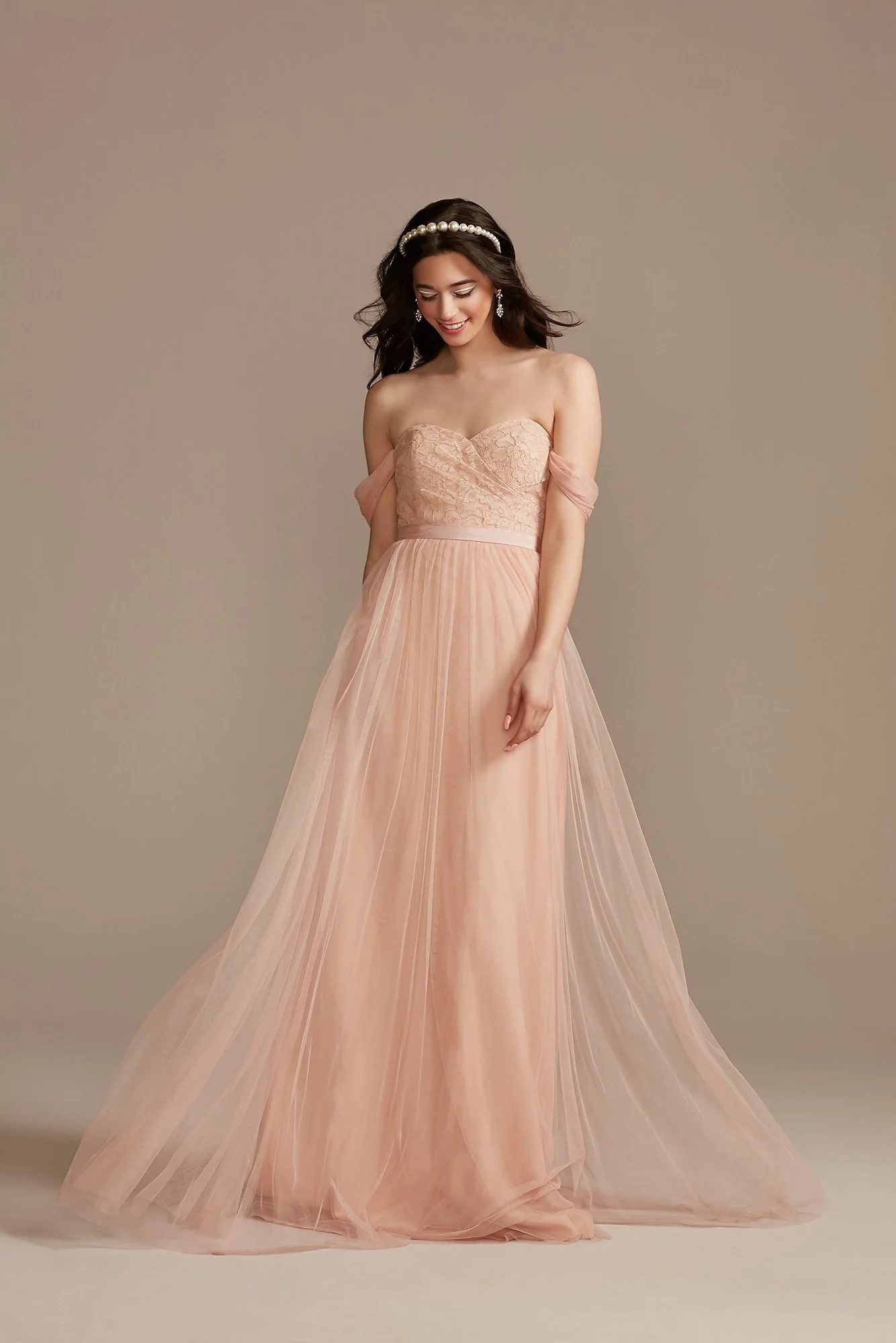 Lace and Mesh Halter Ball Gown - Image 3
