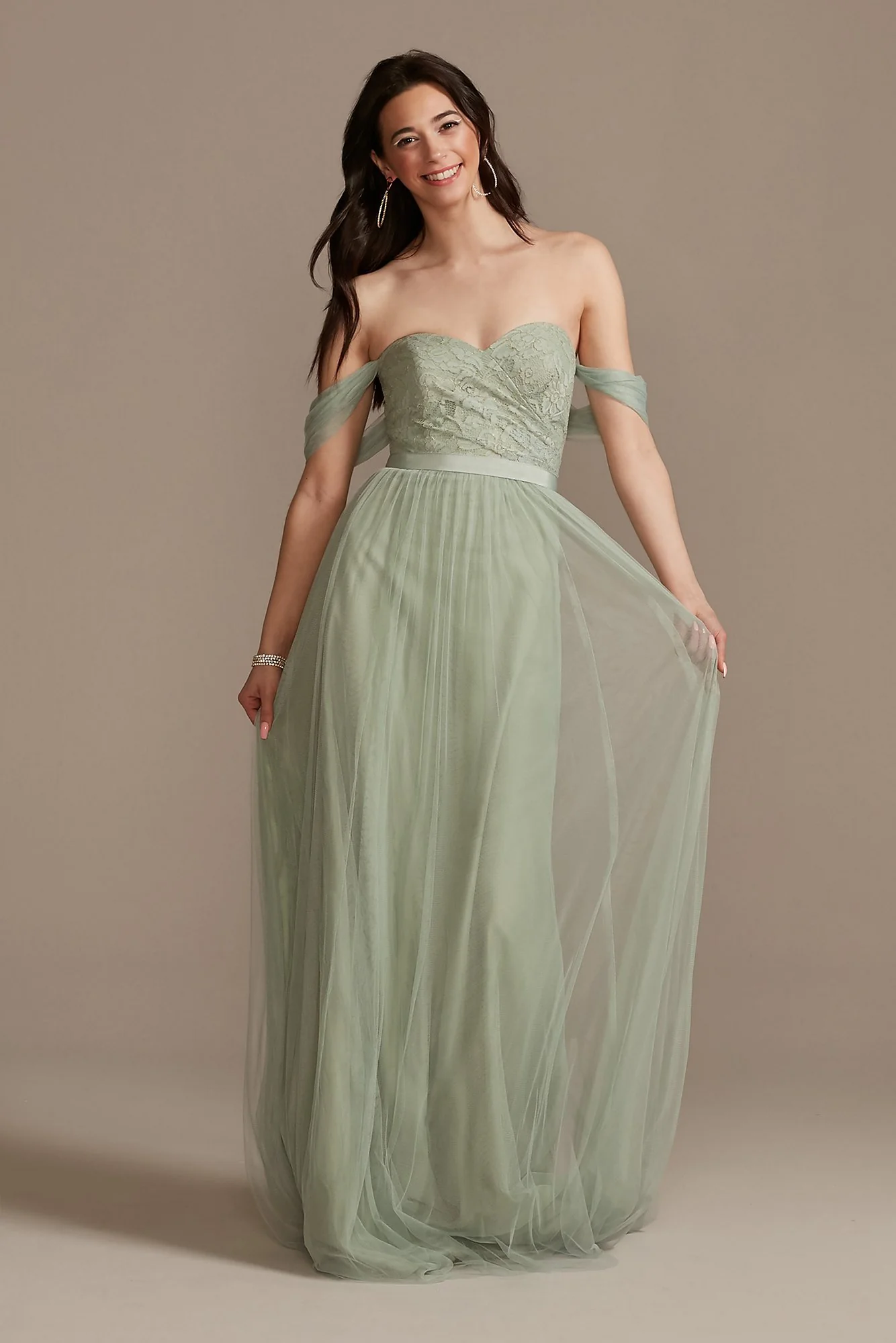 Lace and Mesh Halter Ball Gown - Image 4