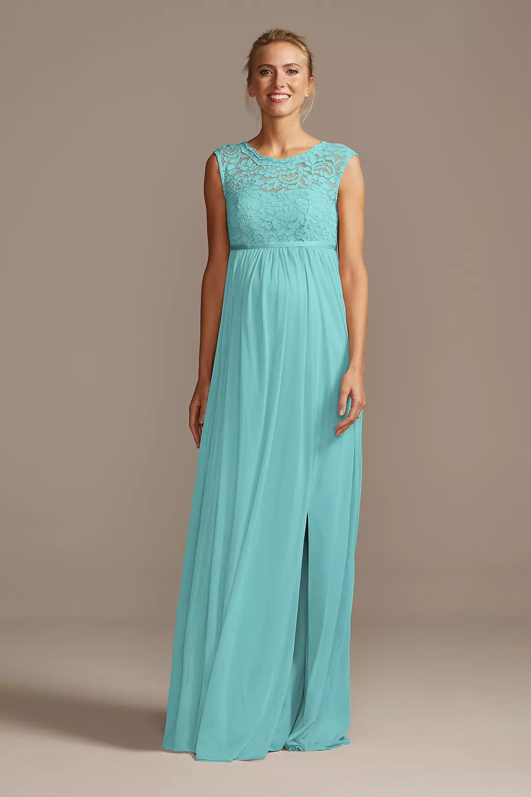 Lace and Mesh Maternity Bridesmaid Dress - Image 109