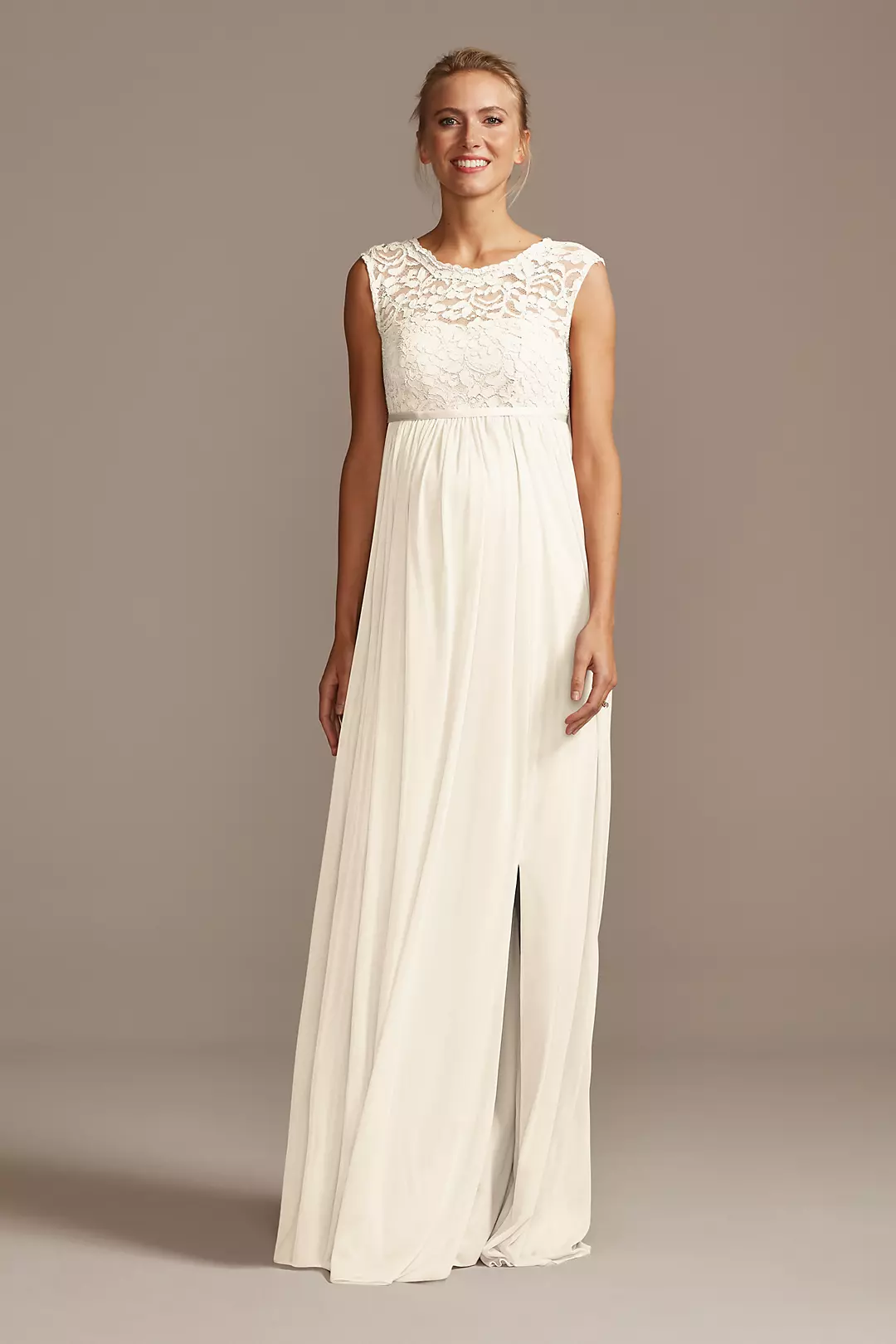 Lace and Mesh Maternity Bridesmaid Dress - Image 113