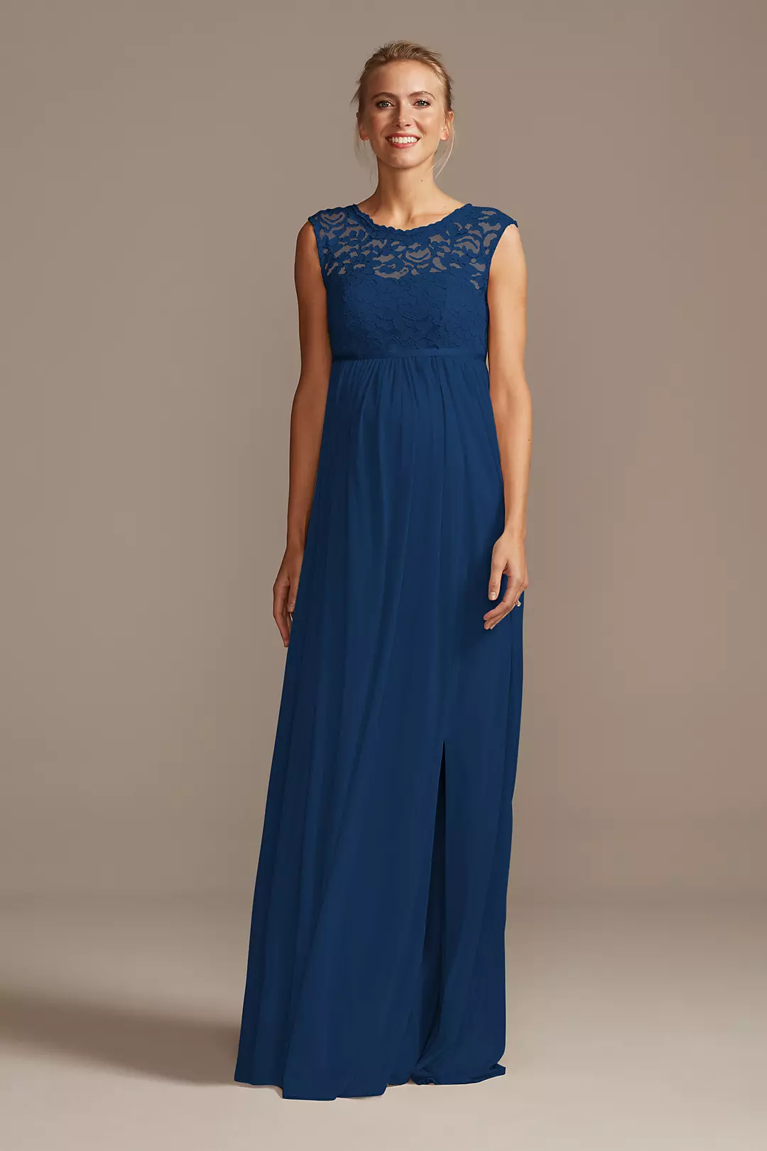 Lace and Mesh Maternity Bridesmaid Dress - Image 115