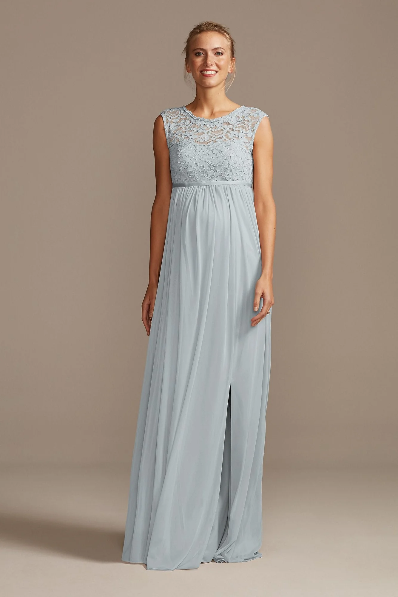 Lace and Mesh Maternity Bridesmaid Dress - Image 50