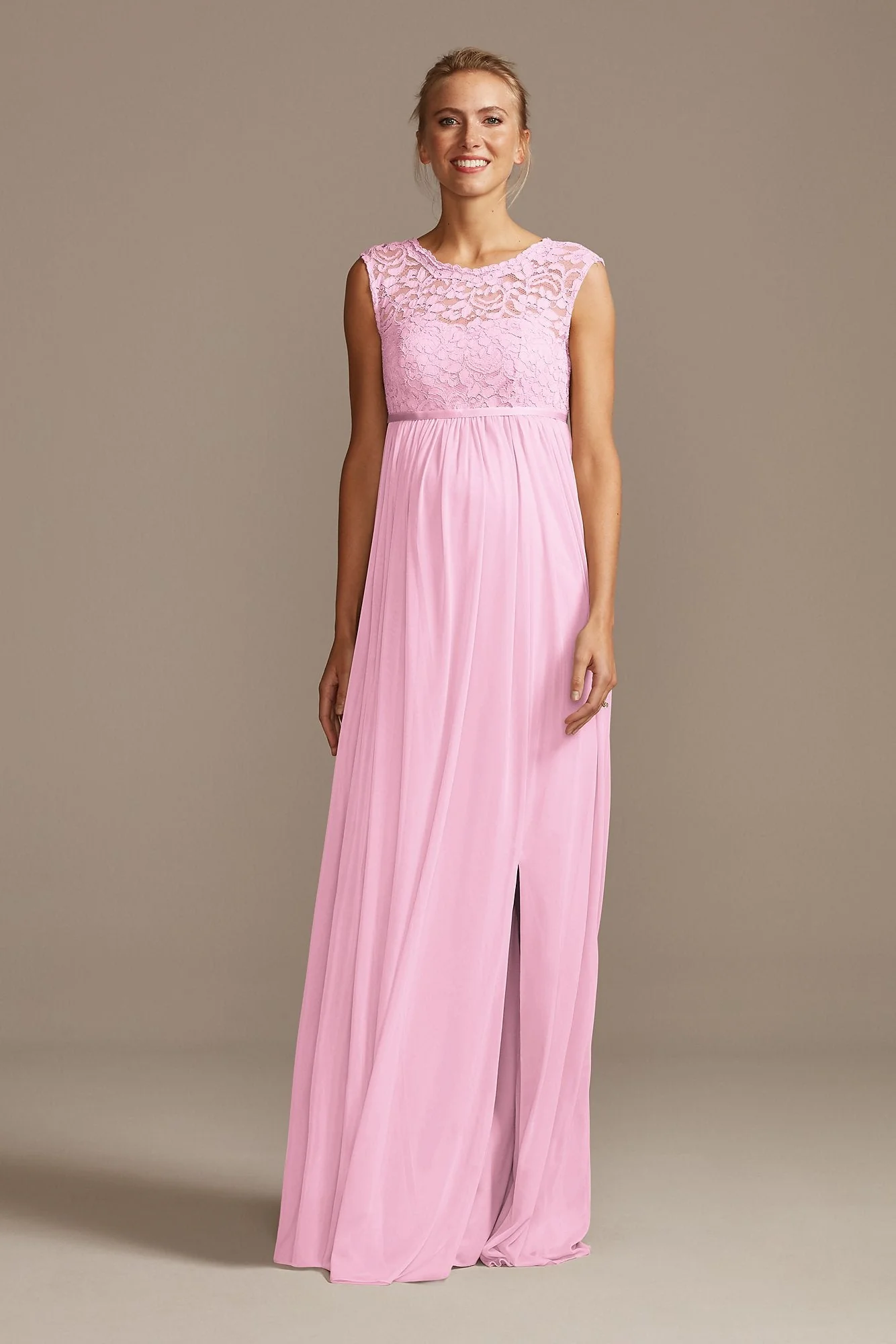 Lace and Mesh Maternity Bridesmaid Dress - Image 78