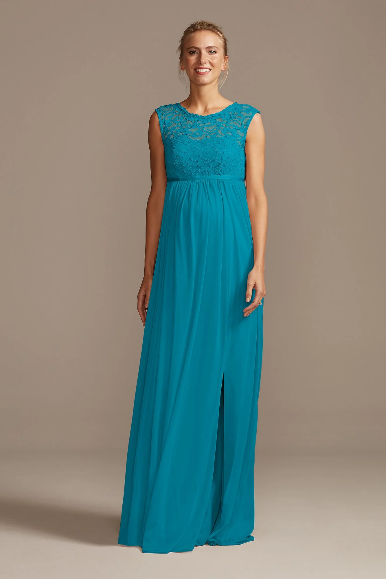 Lace and Mesh Maternity Bridesmaid Dress - Image 81