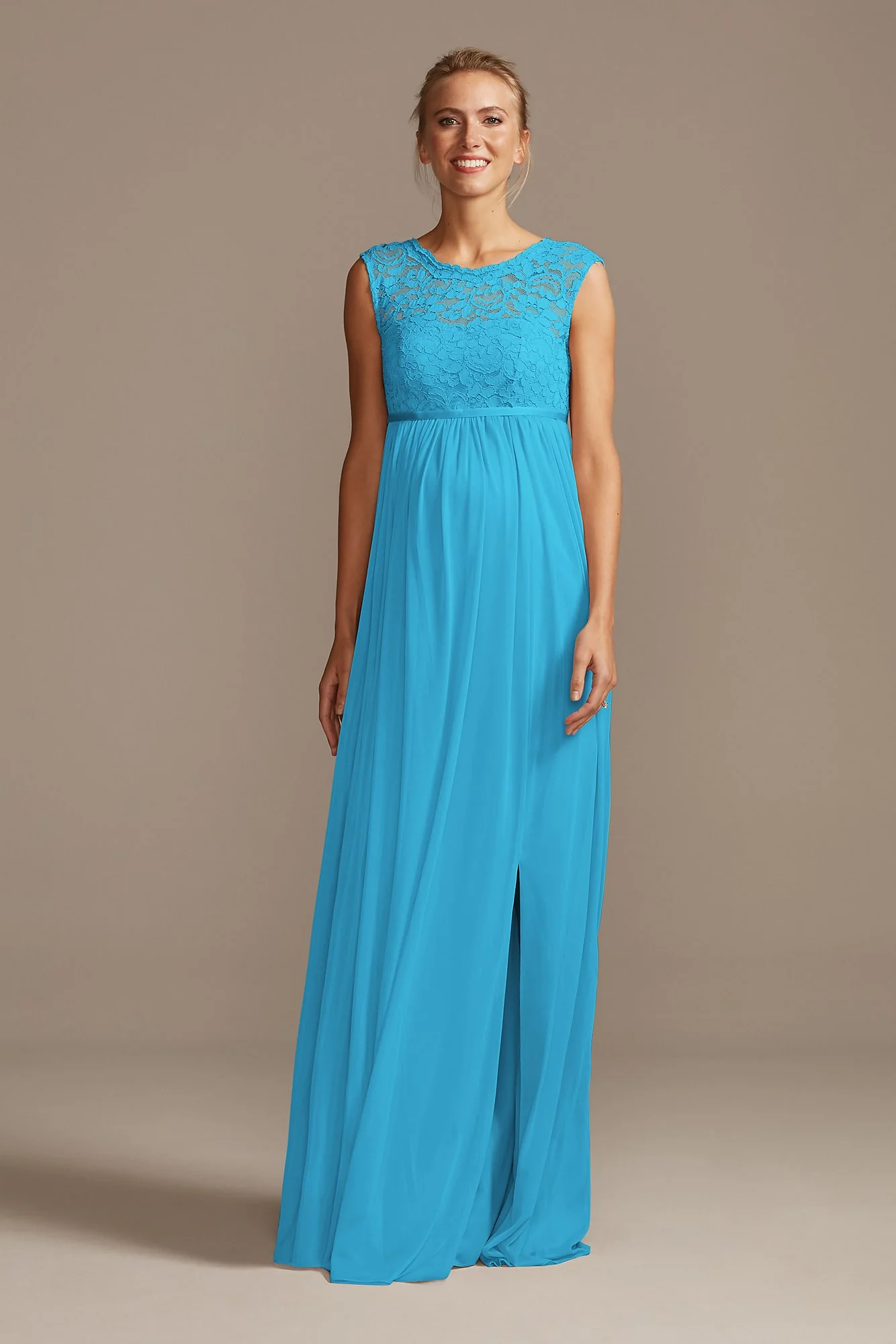 Lace and Mesh Maternity Bridesmaid Dress - Image 90