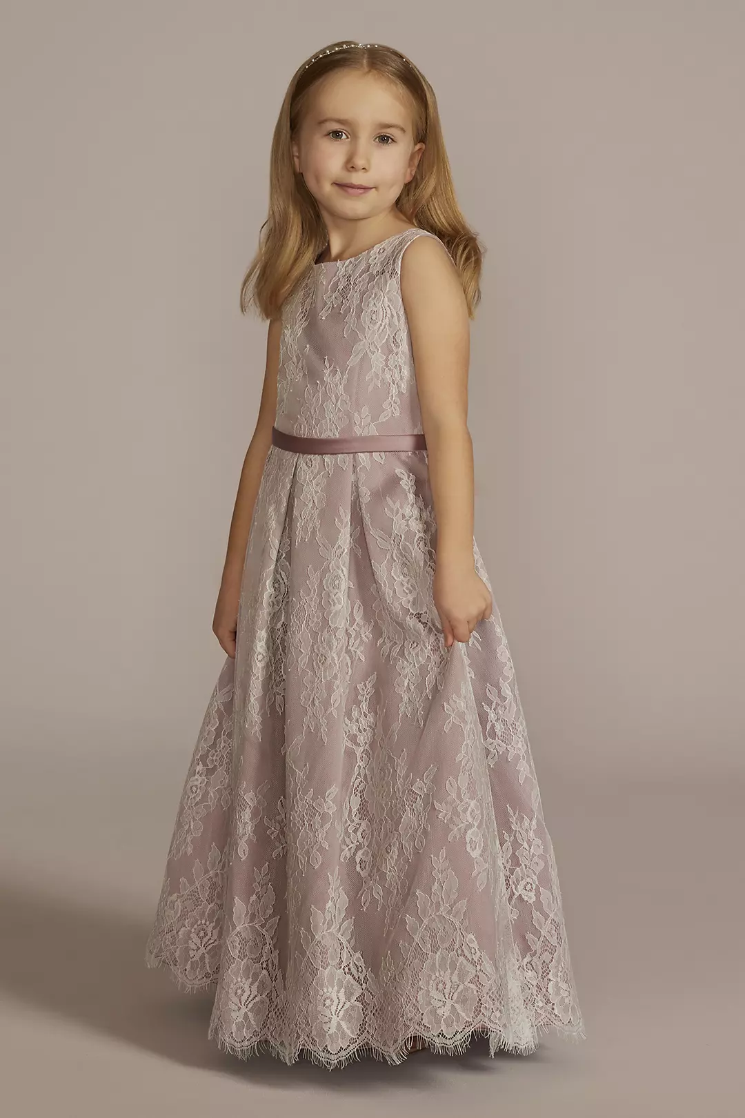 Lace and Satin Ball Gown Flower Girl Dress - Image 11