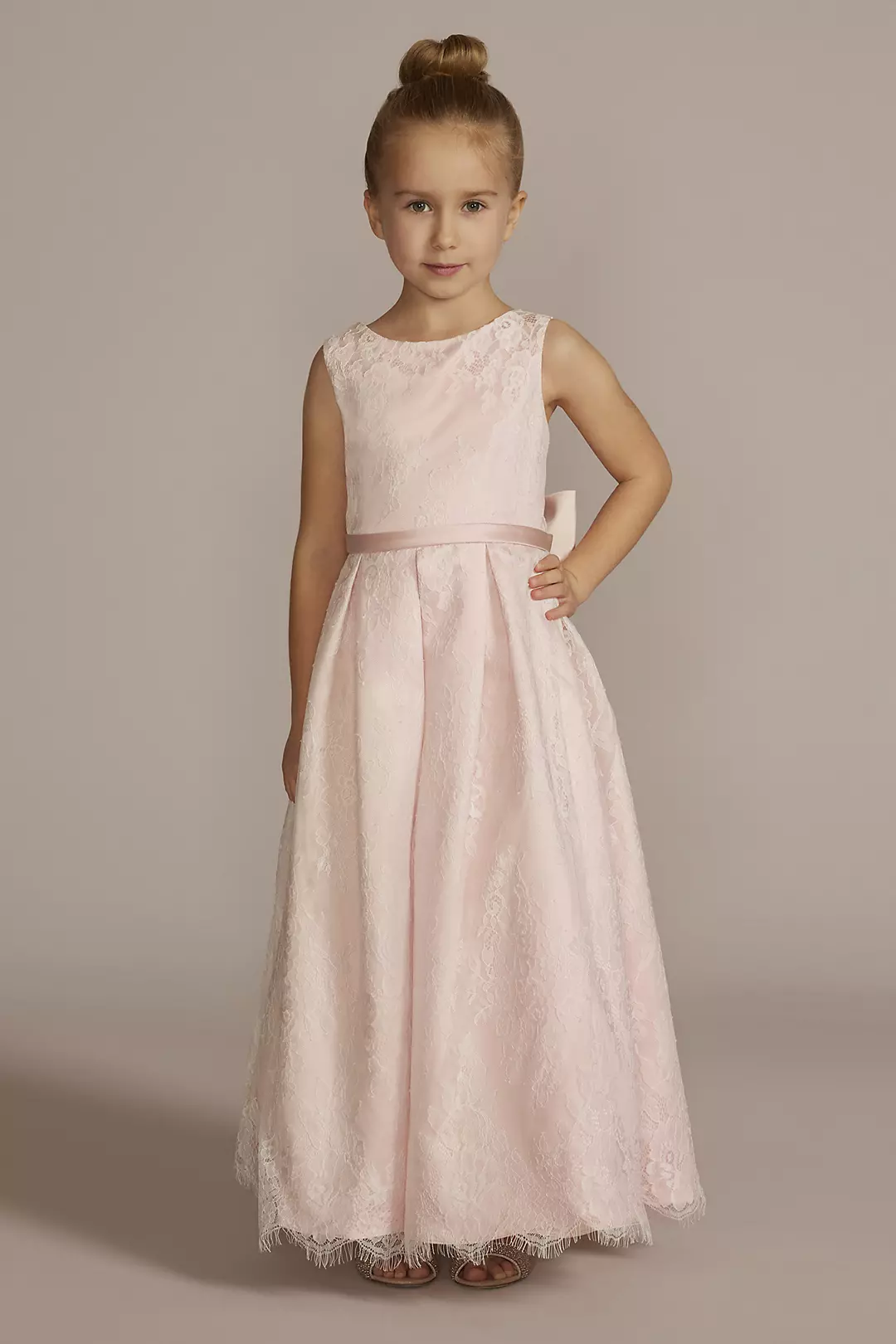 Lace and Satin Ball Gown Flower Girl Dress - Image 24