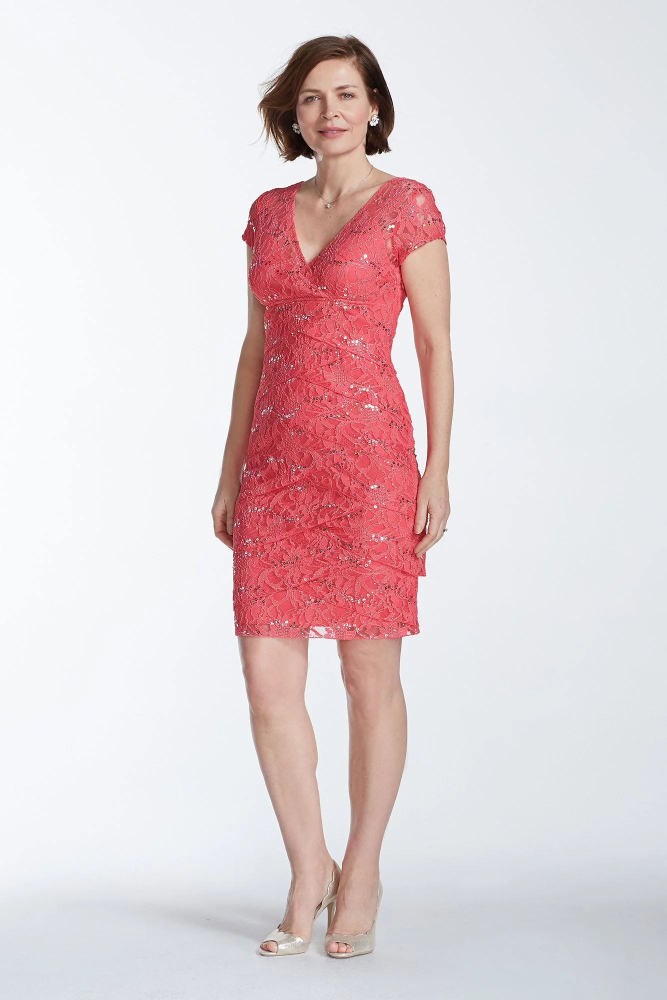 Lace and Sequin Dress with Tiered Skirt - Image 11