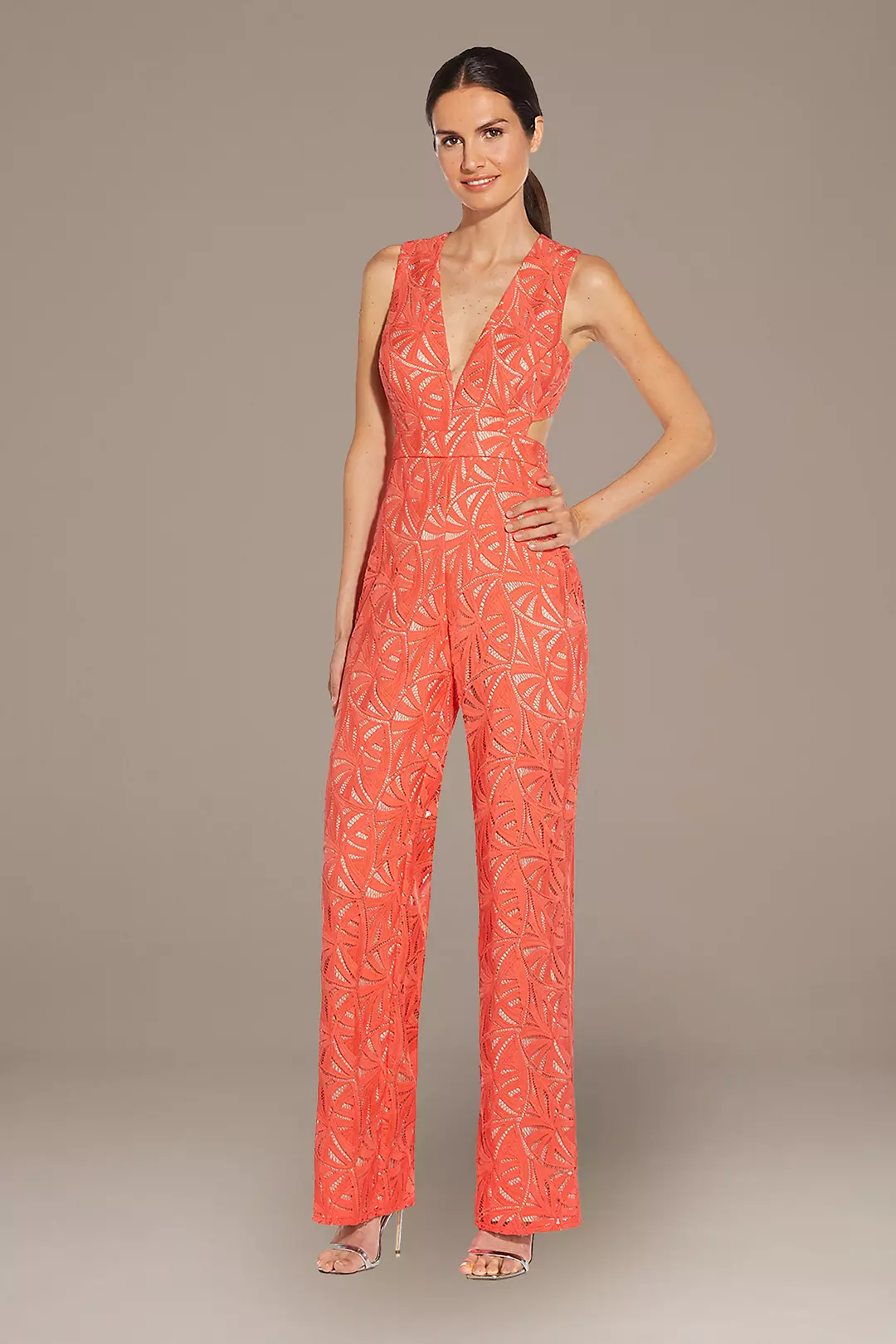 Lace Applique Sleeveless Jumpsuit with Open Back - Image 5