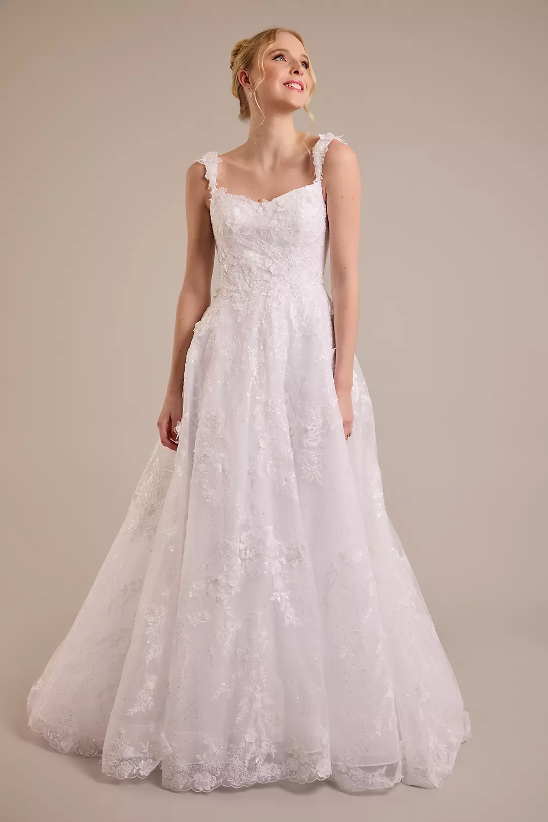 Lace Applique Tank Ball Gown Wedding Dress - Image 8