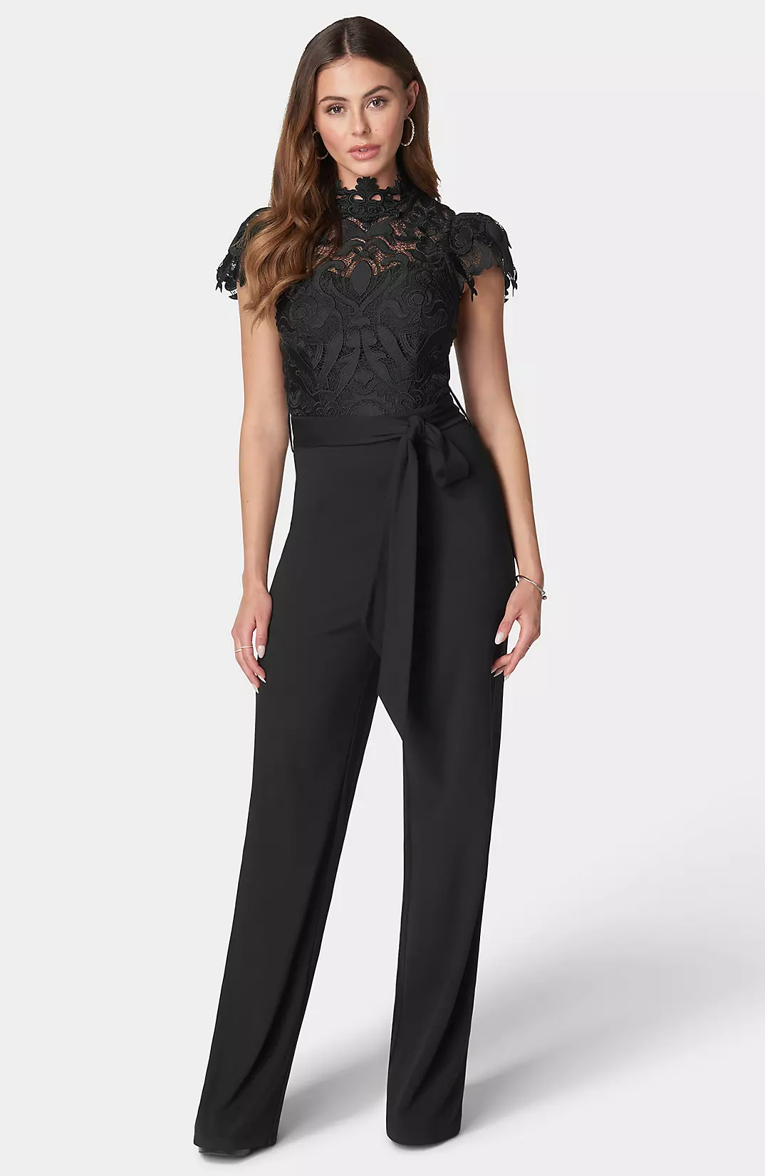 Lace Bodice Jumpsuit with Tie Waist - Image 3