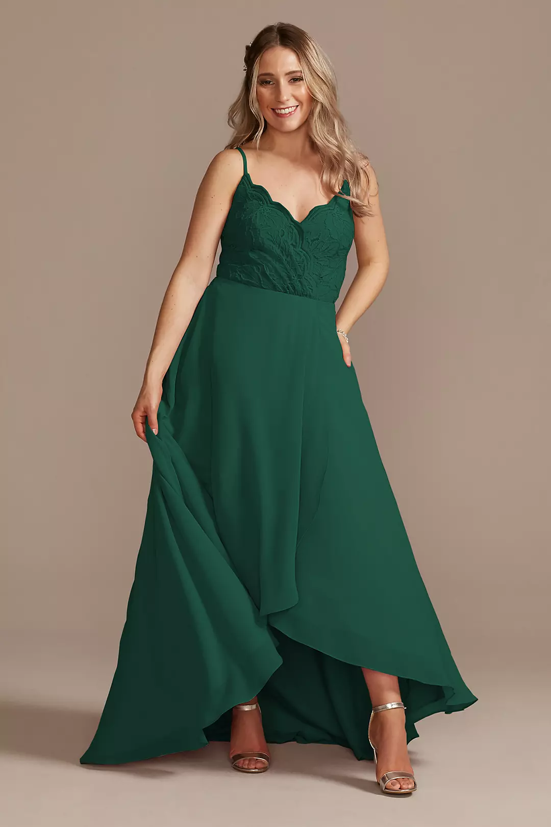Lace Chiffon High-Low Dress - Image 13