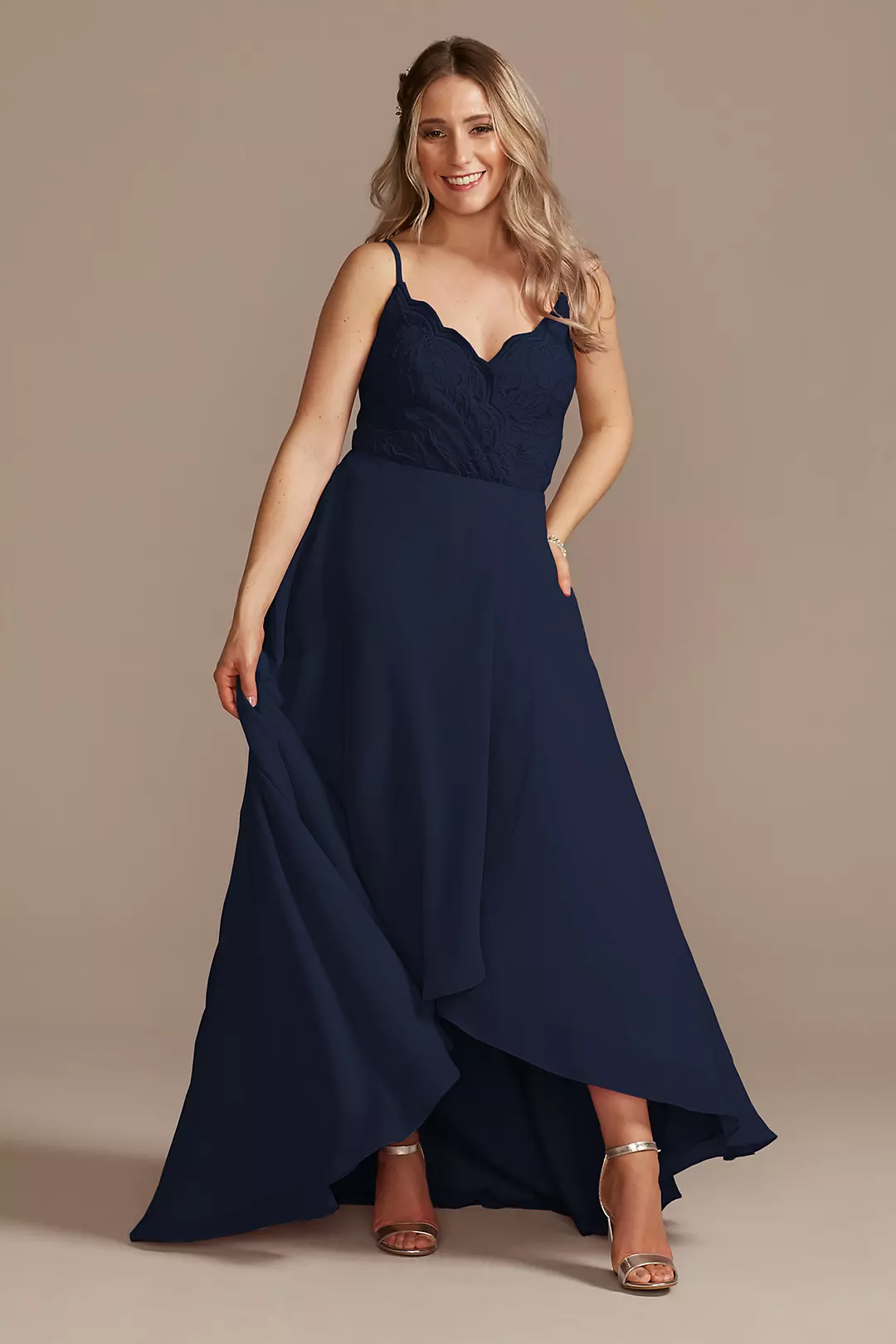 Lace Chiffon High-Low Dress - Image 17